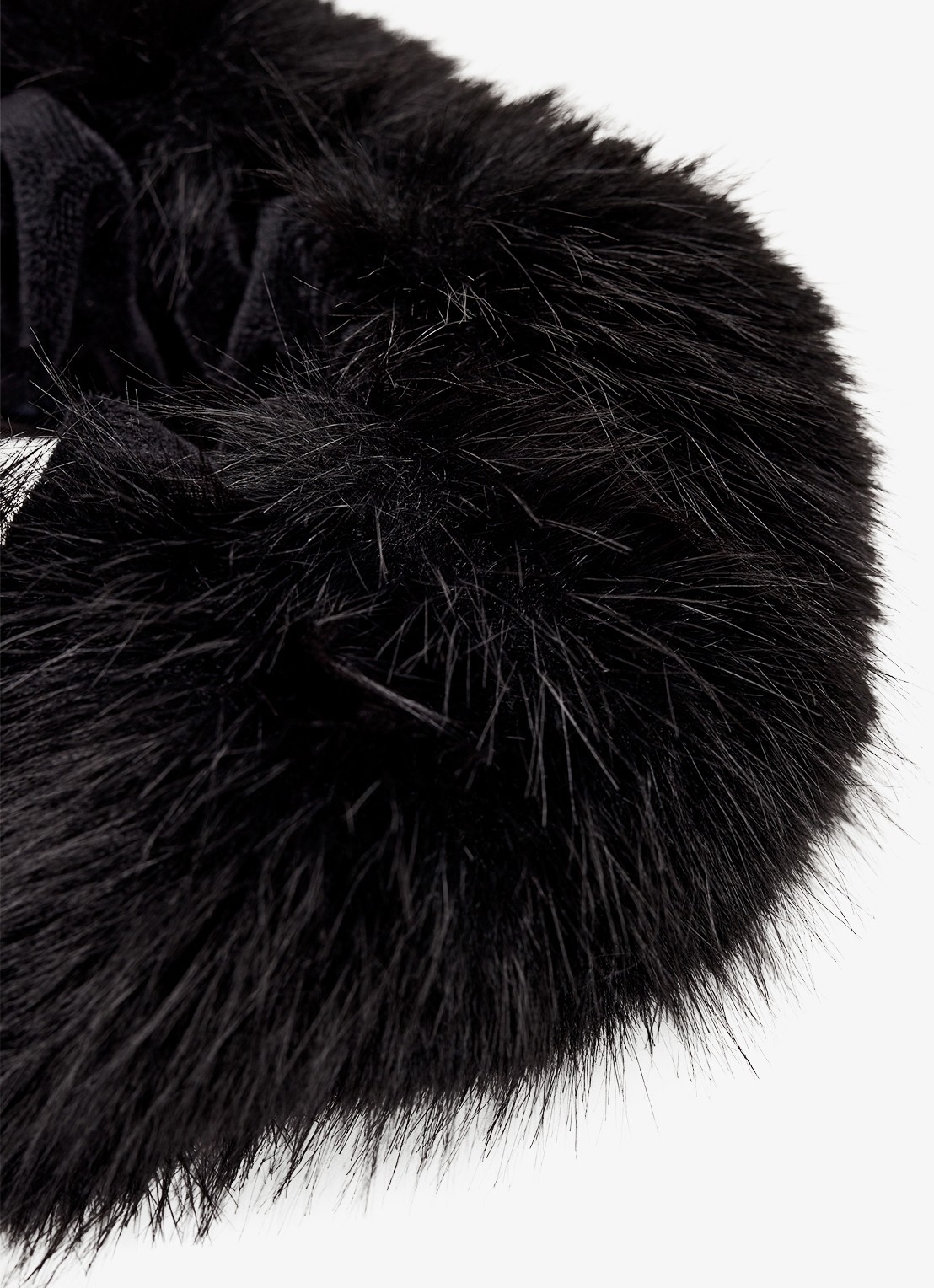 Phase Eight Hoofdband van imitatiebont - detail 2 zwart