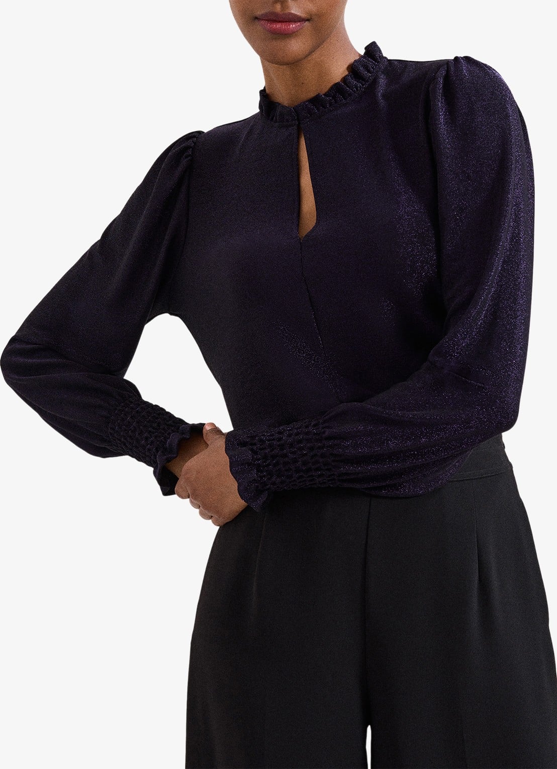 Phase Eight Imogen top met lurex - detail 3 paars