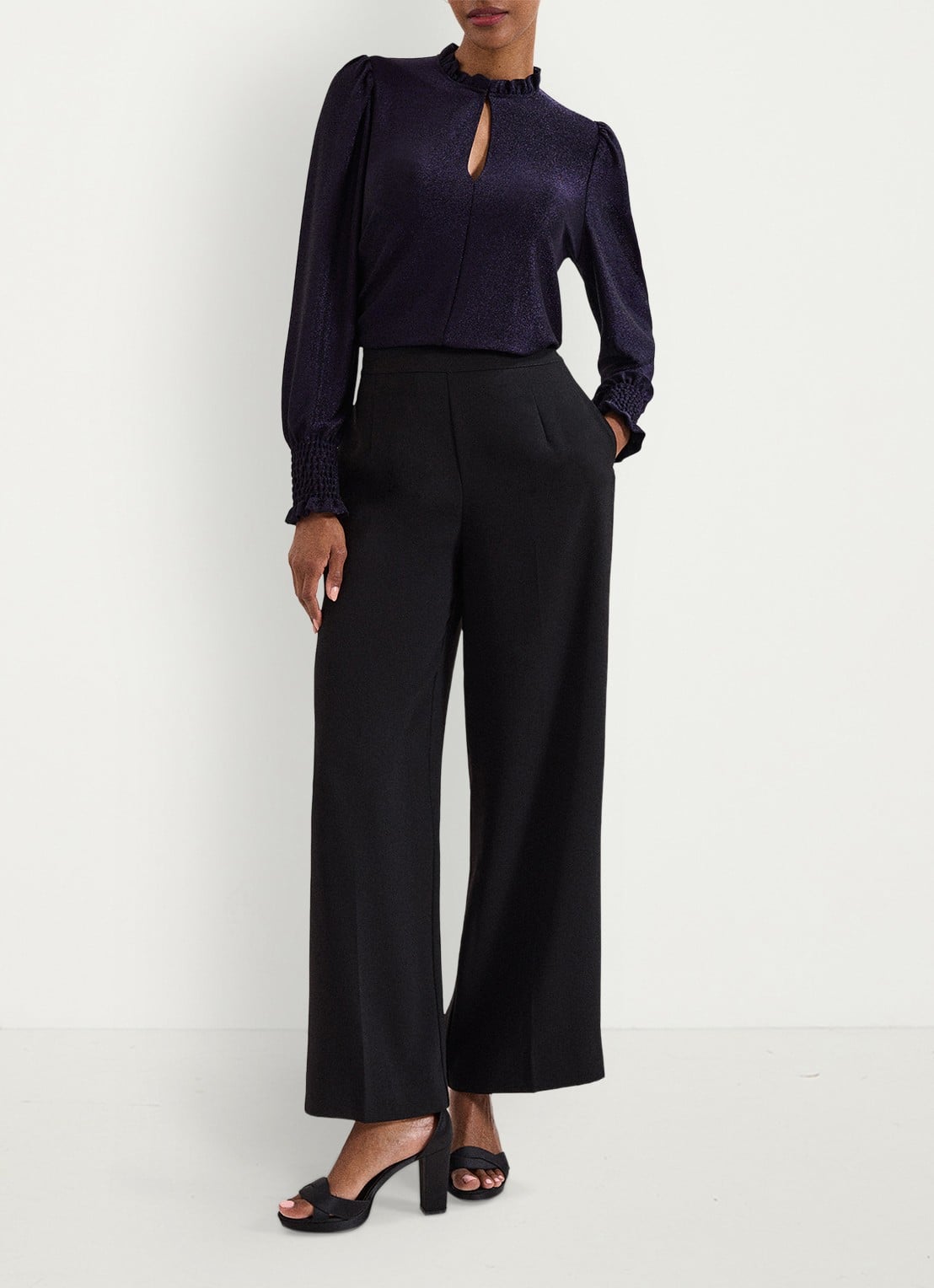 Phase Eight Imogen top met lurex - voorkant 2 paars