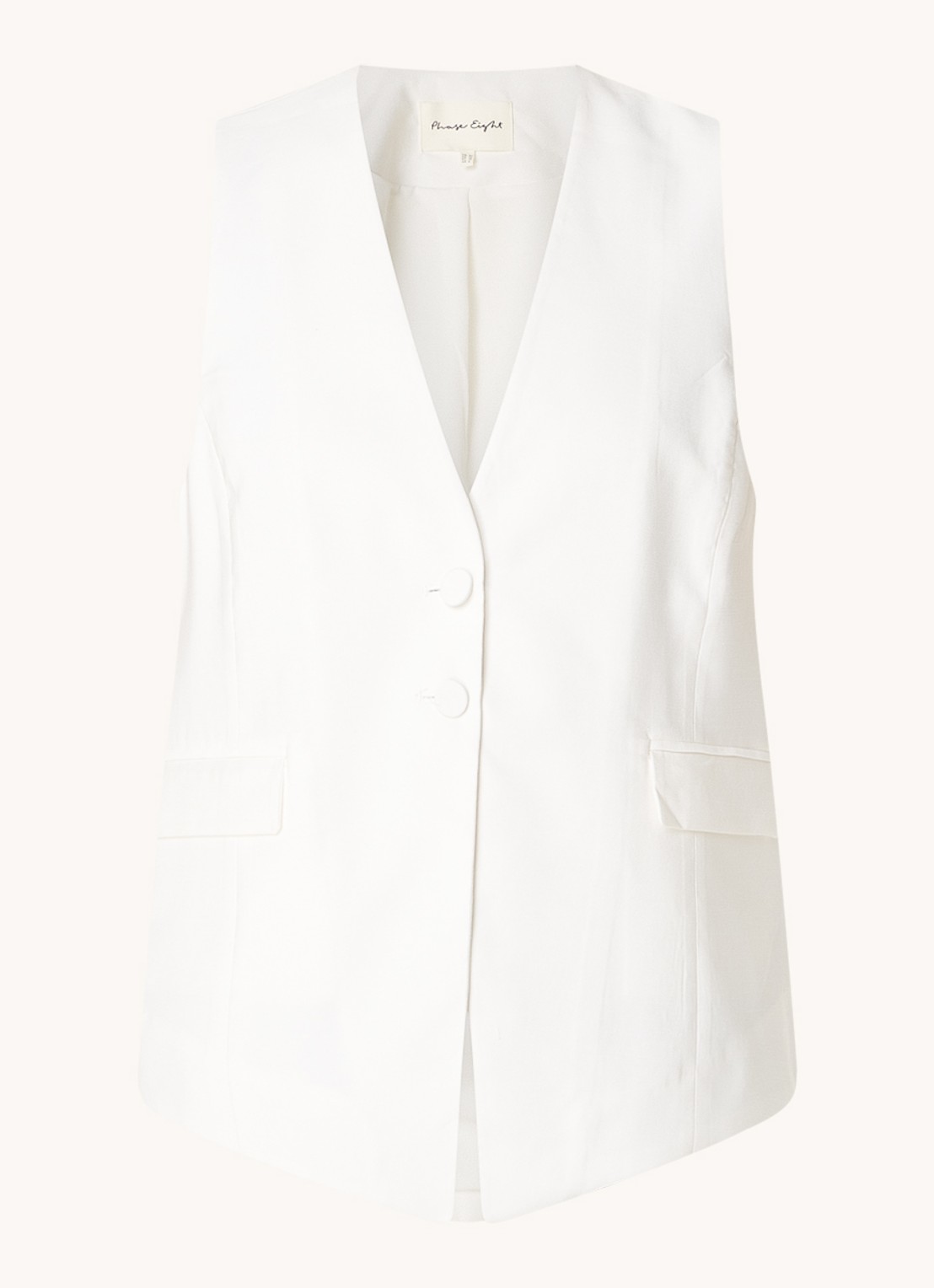 Phase Eight Inara gilet met klepzakken - voorkant 2 gebroken wit