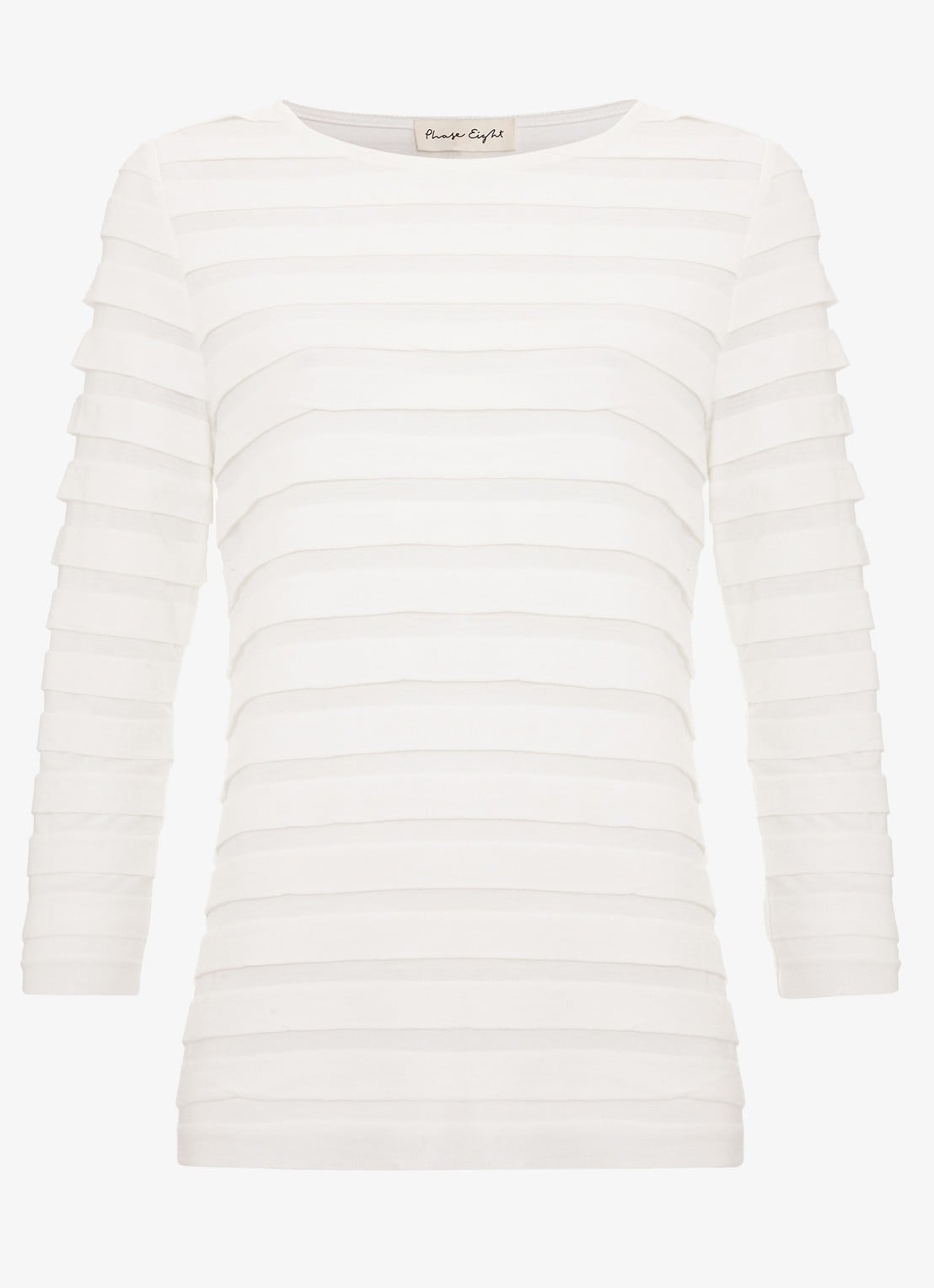 Phase Eight Indy top met streepprint - voorkant 6 gebroken wit