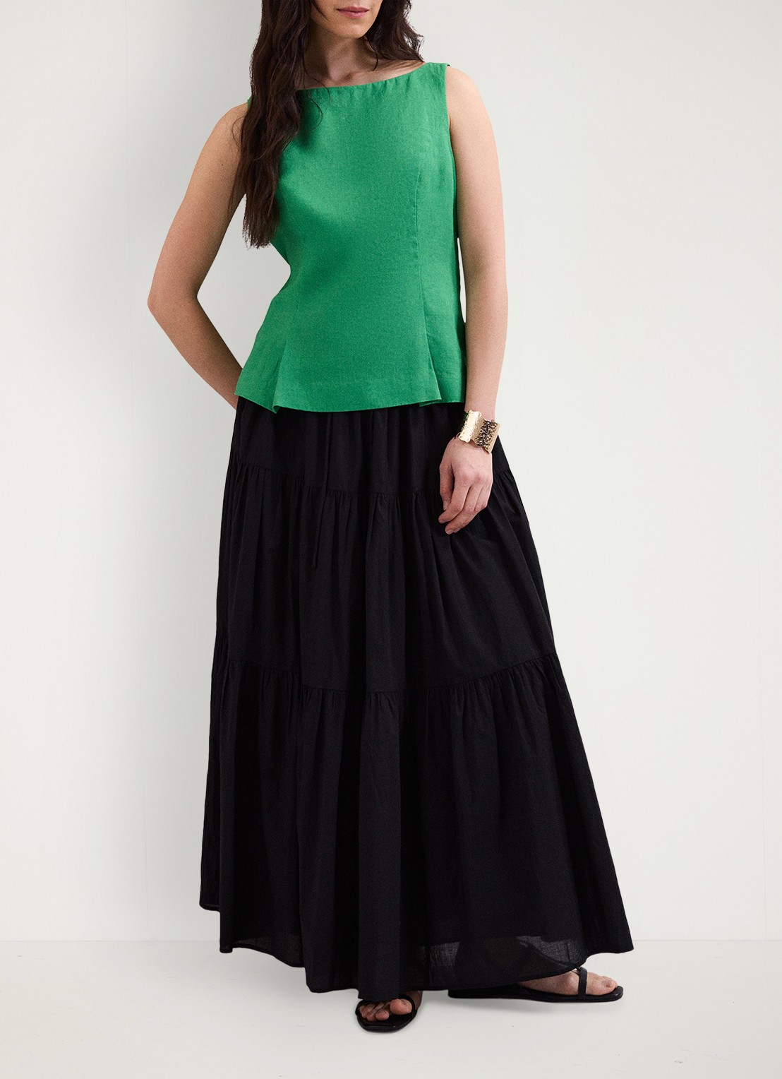 Phase Eight Isabelle top met peplum - voorkant 2 groen