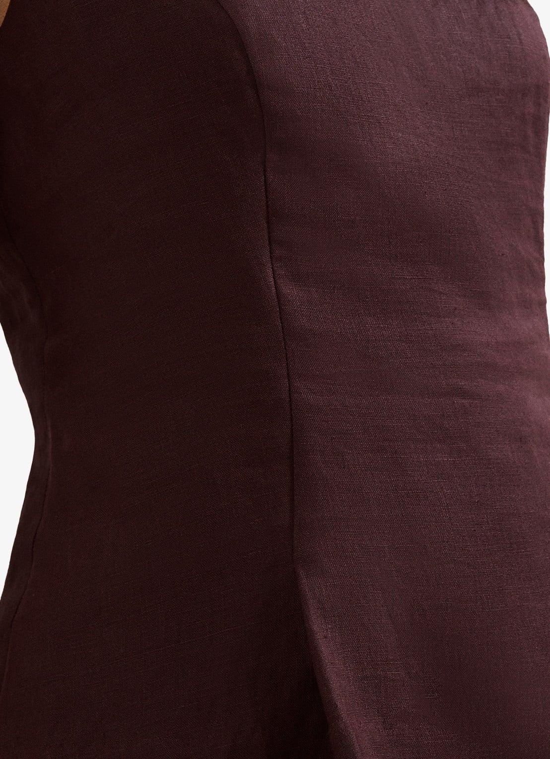 Phase Eight Isabelle top van linnen - detail 3 chocoladebruin