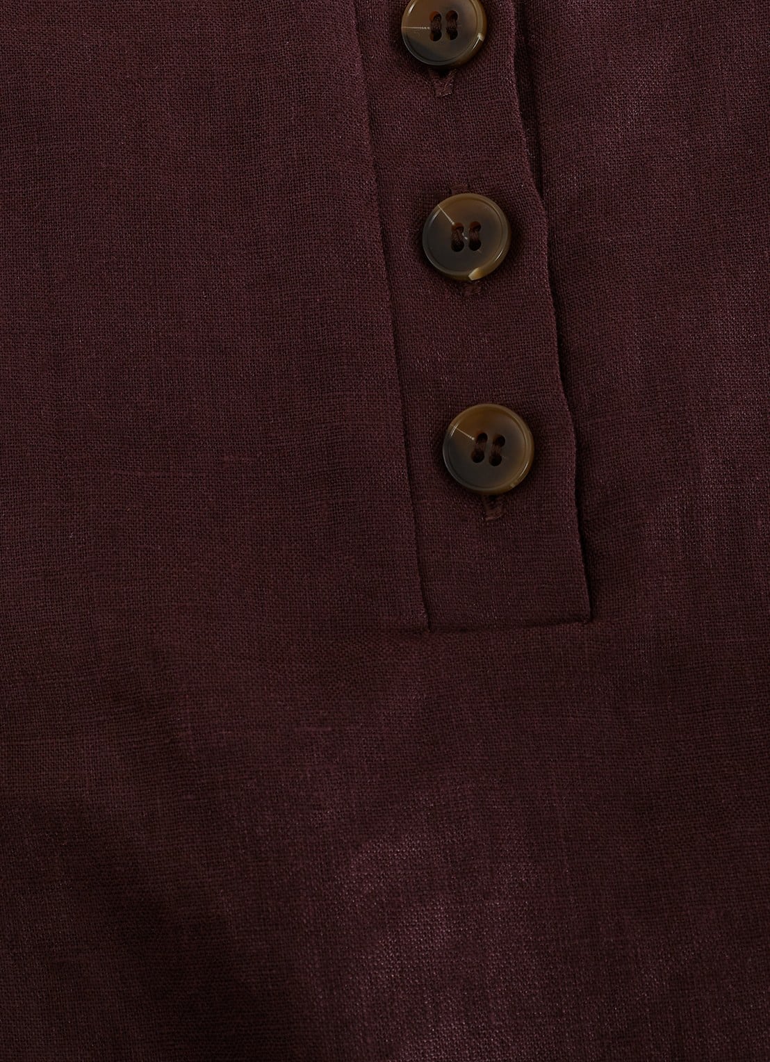 Phase Eight Isabelle top van linnen - detail 5 chocoladebruin