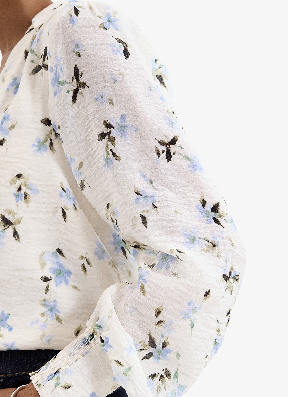 Phase Eight Isadora blouse met bloemenprint - detail 6 ivoor