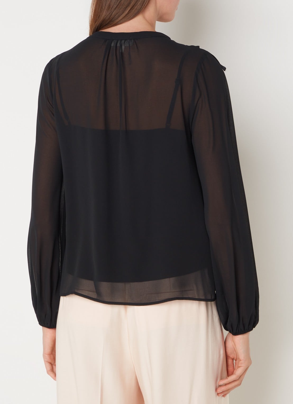 Phase Eight Ivana semi-transparante tuniek met volant - achterkant zwart