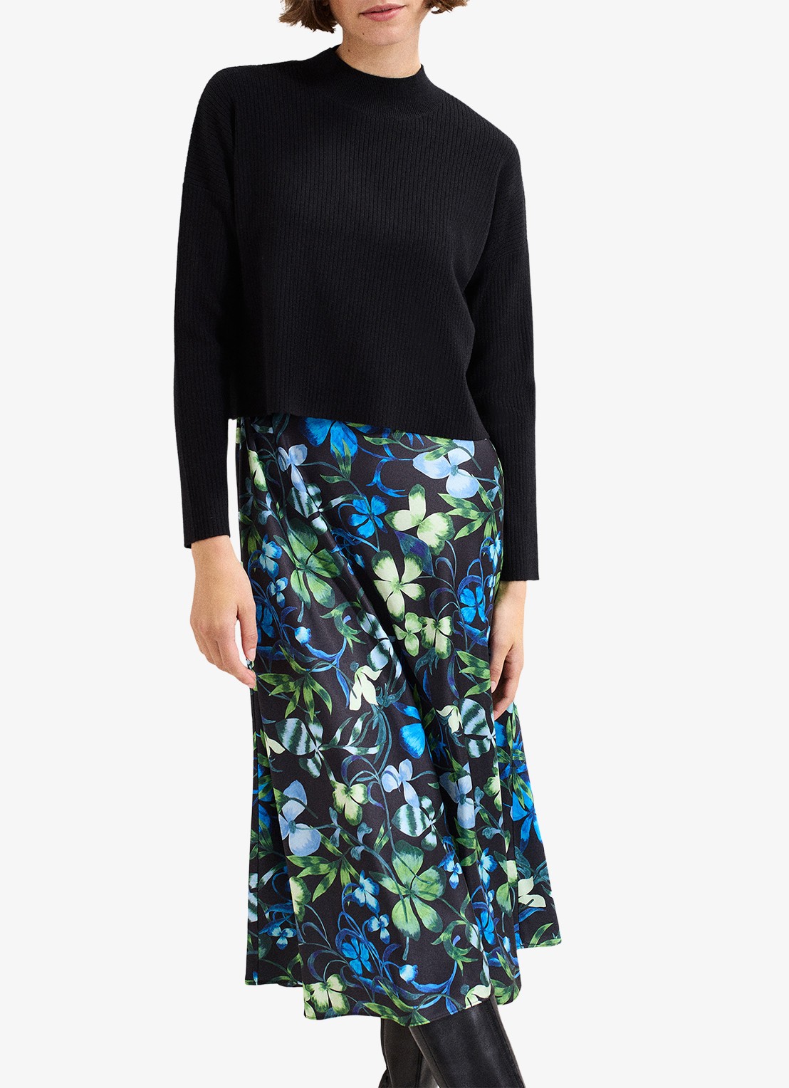 Phase Eight Izzy midi jurk met bloemenprint 2-delig - detail 2 blauw