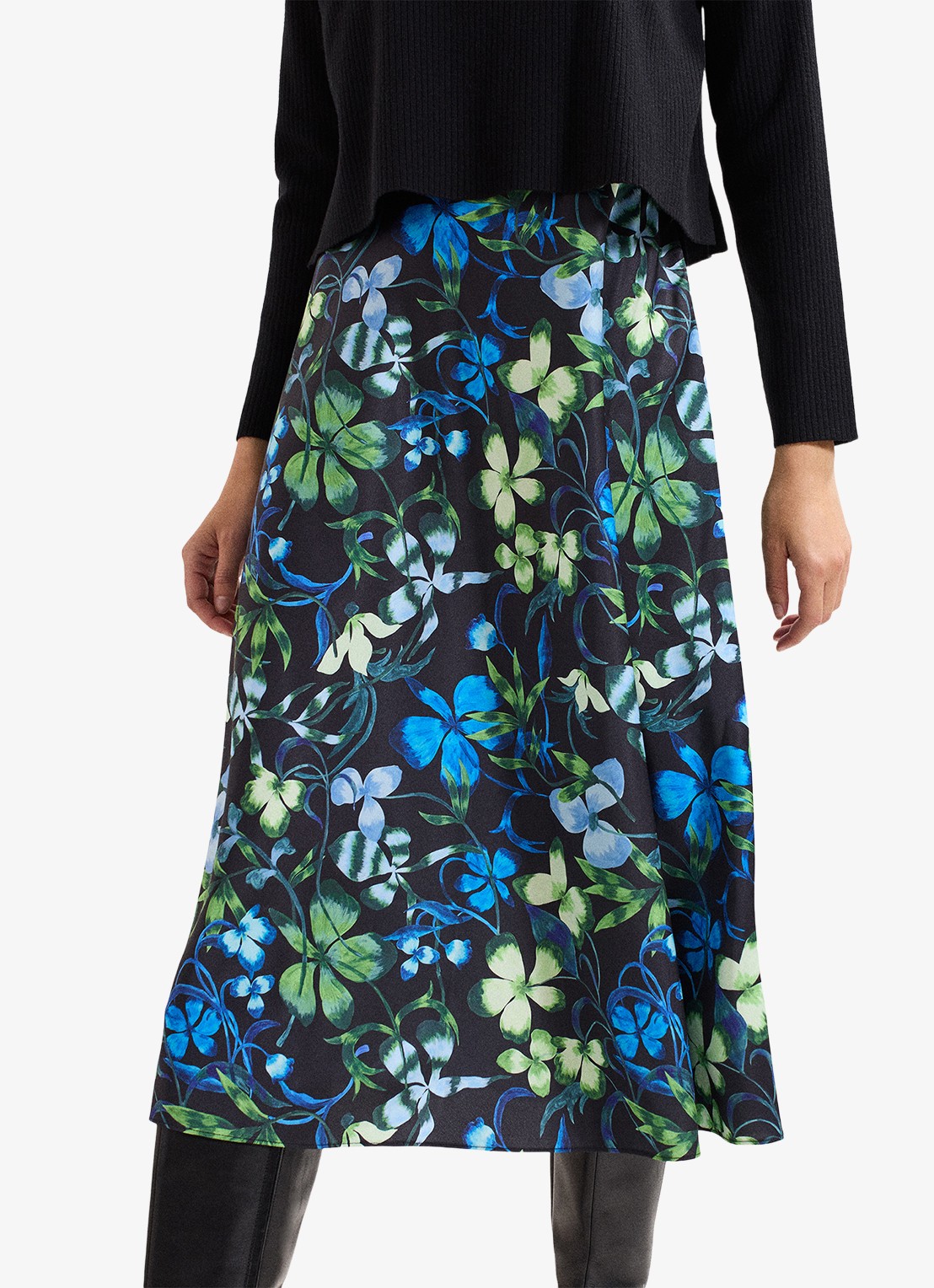 Phase Eight Izzy midi jurk met bloemenprint 2-delig - detail 3 blauw