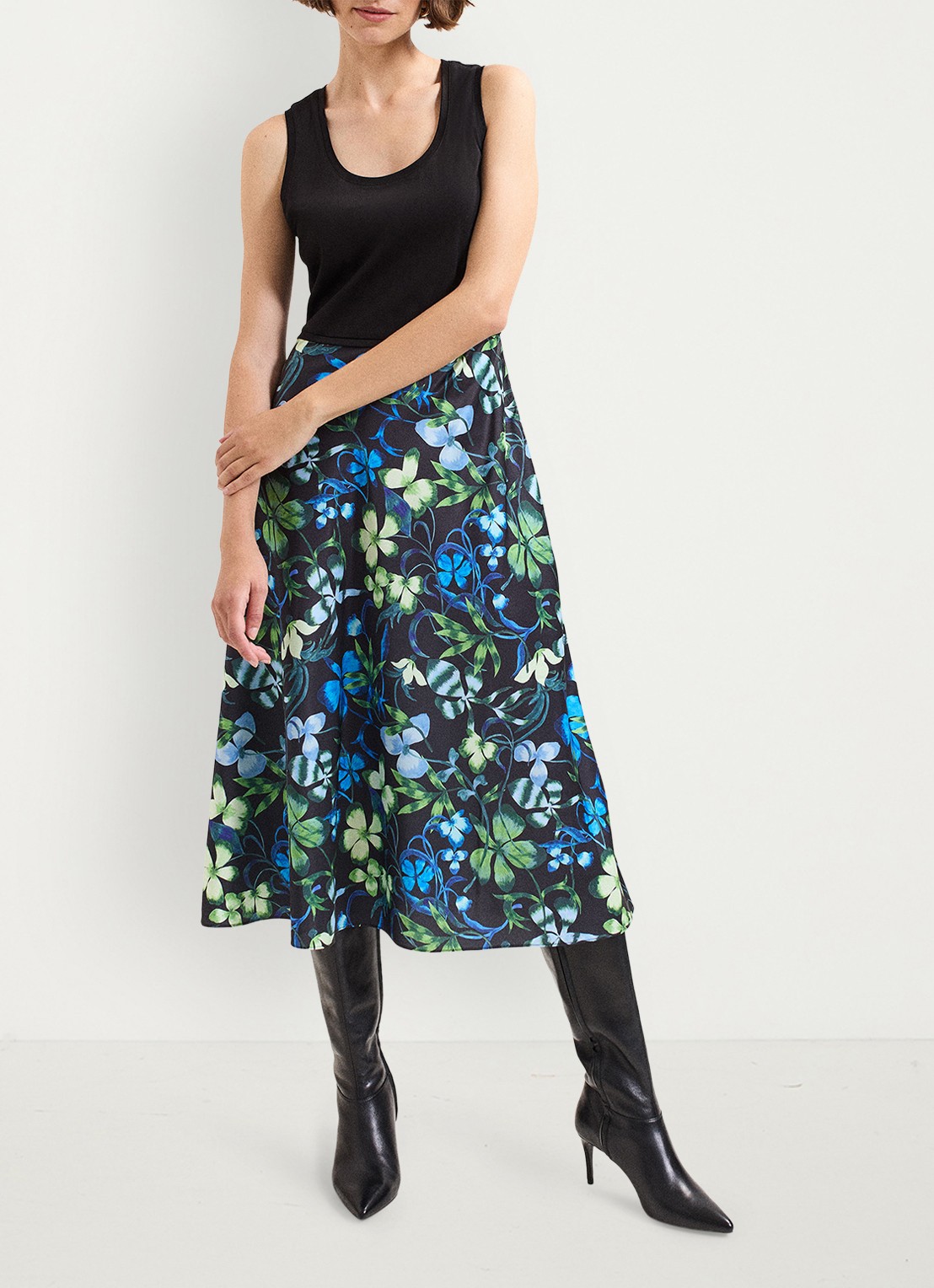 Phase Eight Izzy midi jurk met bloemenprint 2-delig - detail 5 blauw
