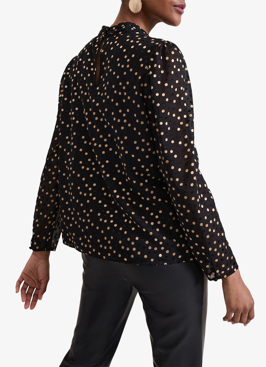 Phase Eight Jacey tuniek met stippenprint - achterkant 8 zwart