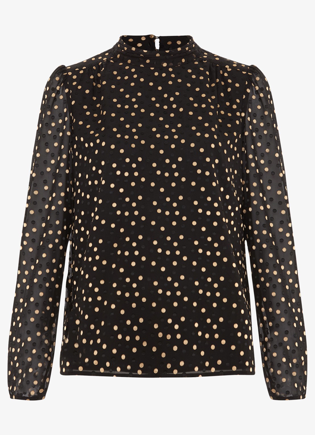 Phase Eight Jacey tuniek met stippenprint - voorkant zwart