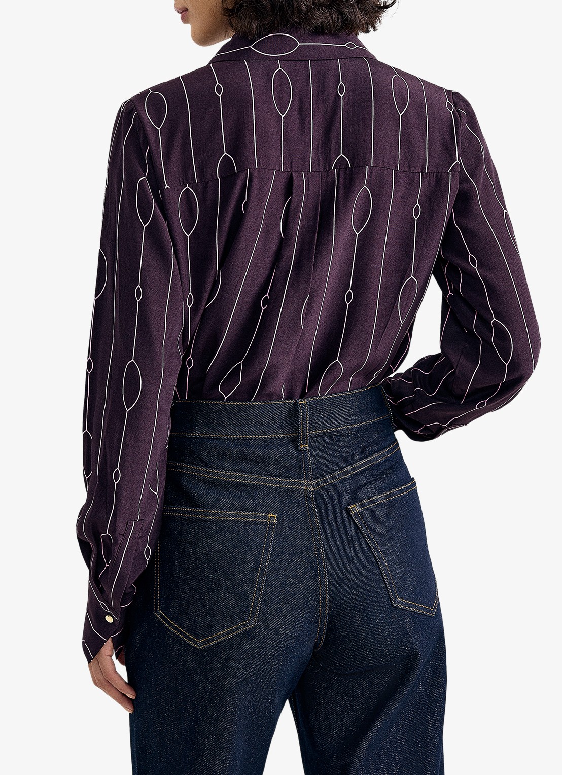 Phase Eight Jacqueline blouse met grafische print - achterkant 3 paars
