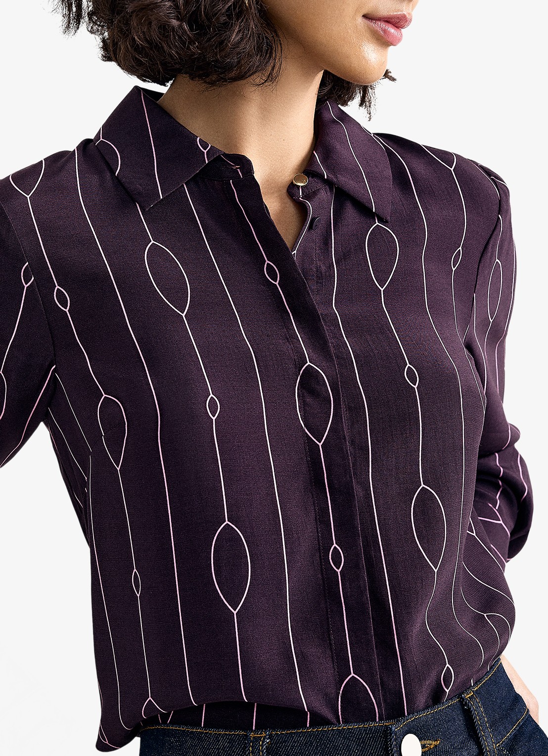 Phase Eight Jacqueline blouse met grafische print - detail 5 paars