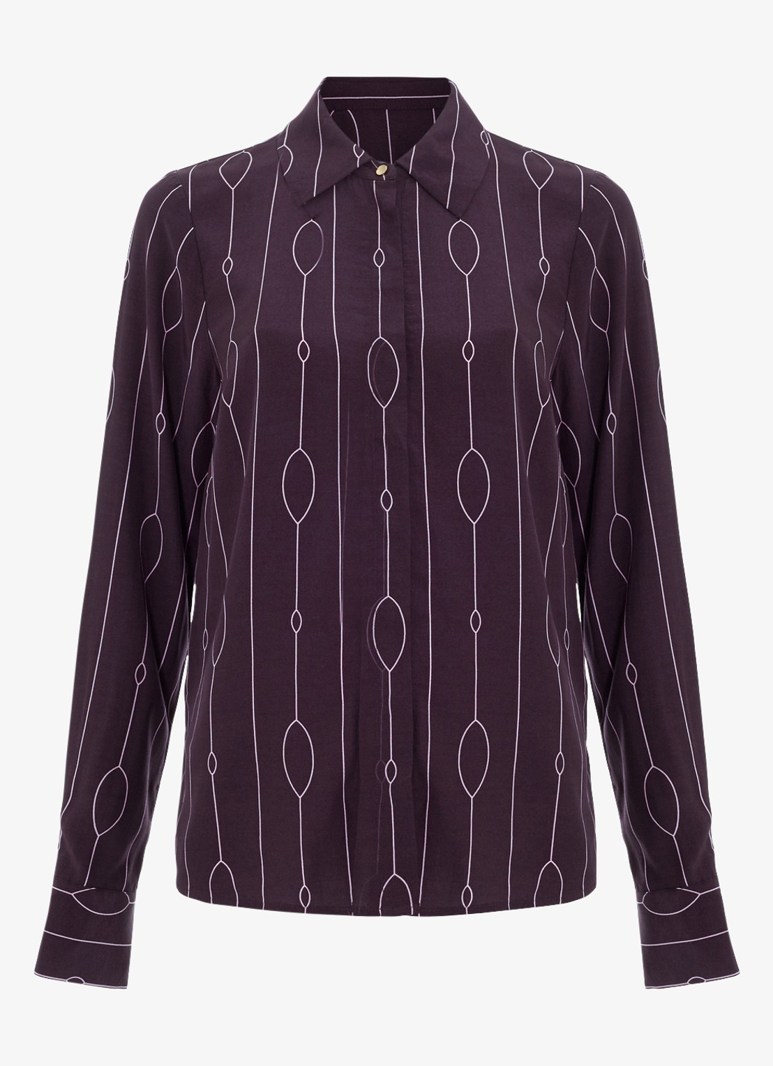 Phase Eight Jacqueline blouse met grafische print - voorkant paars