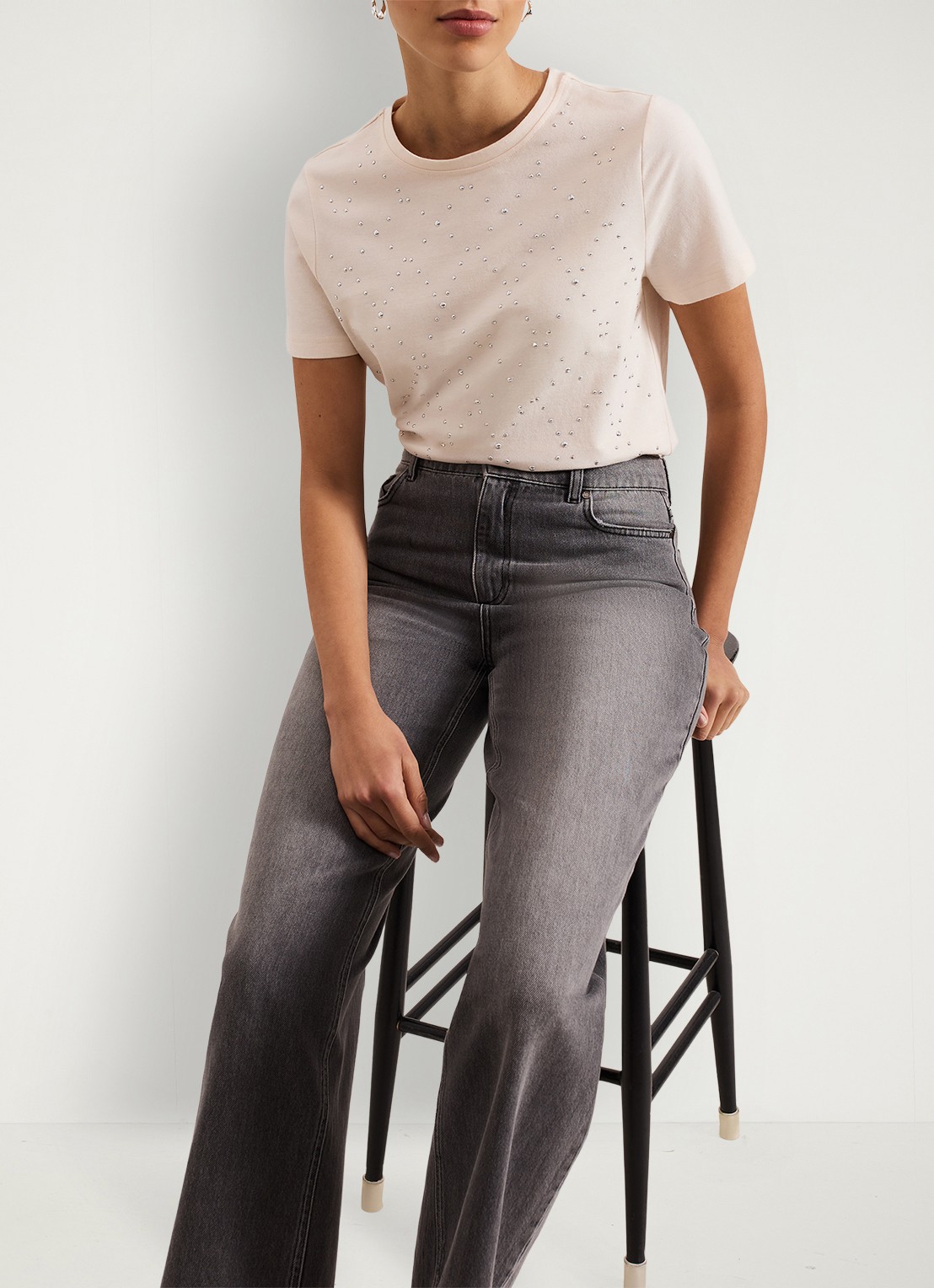 Phase Eight Jada t-shirt met studs - detail 7 wit