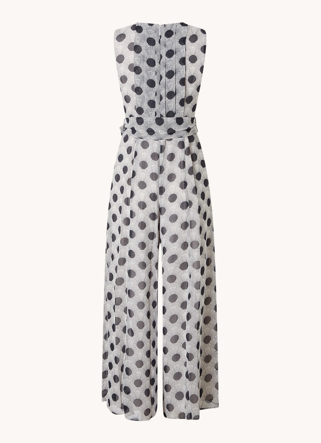 Phase Eight Janine wide fit jumpsuit met print en strikceintuur - achterkant zwart