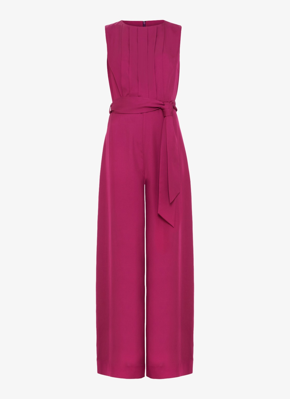 Phase Eight Janine wide leg jumpsuit met plooien - voorkant fuchsia