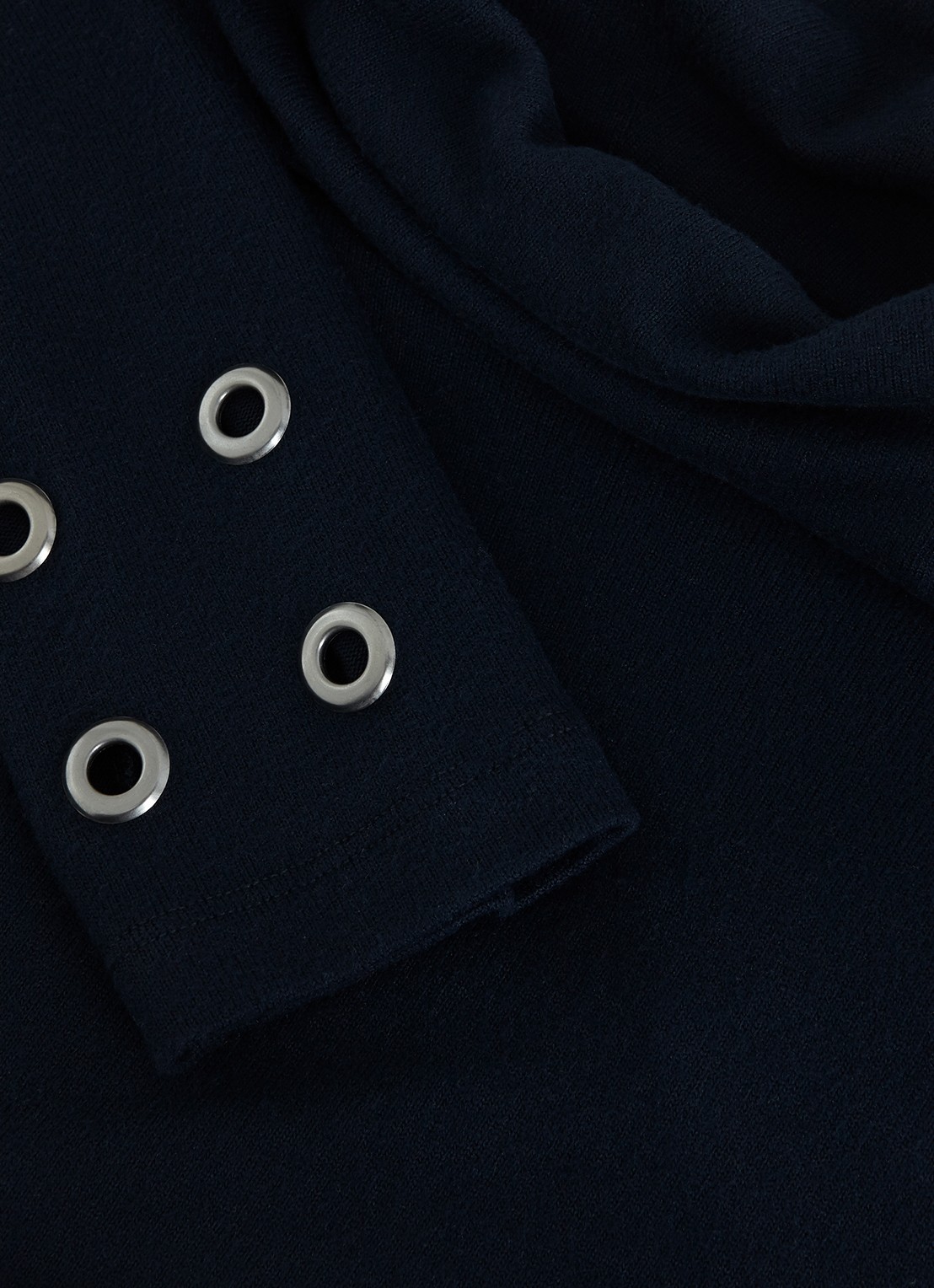 Phase Eight Jennie fijngebreide trui met opstaande kraag - detail 5 donkerblauw