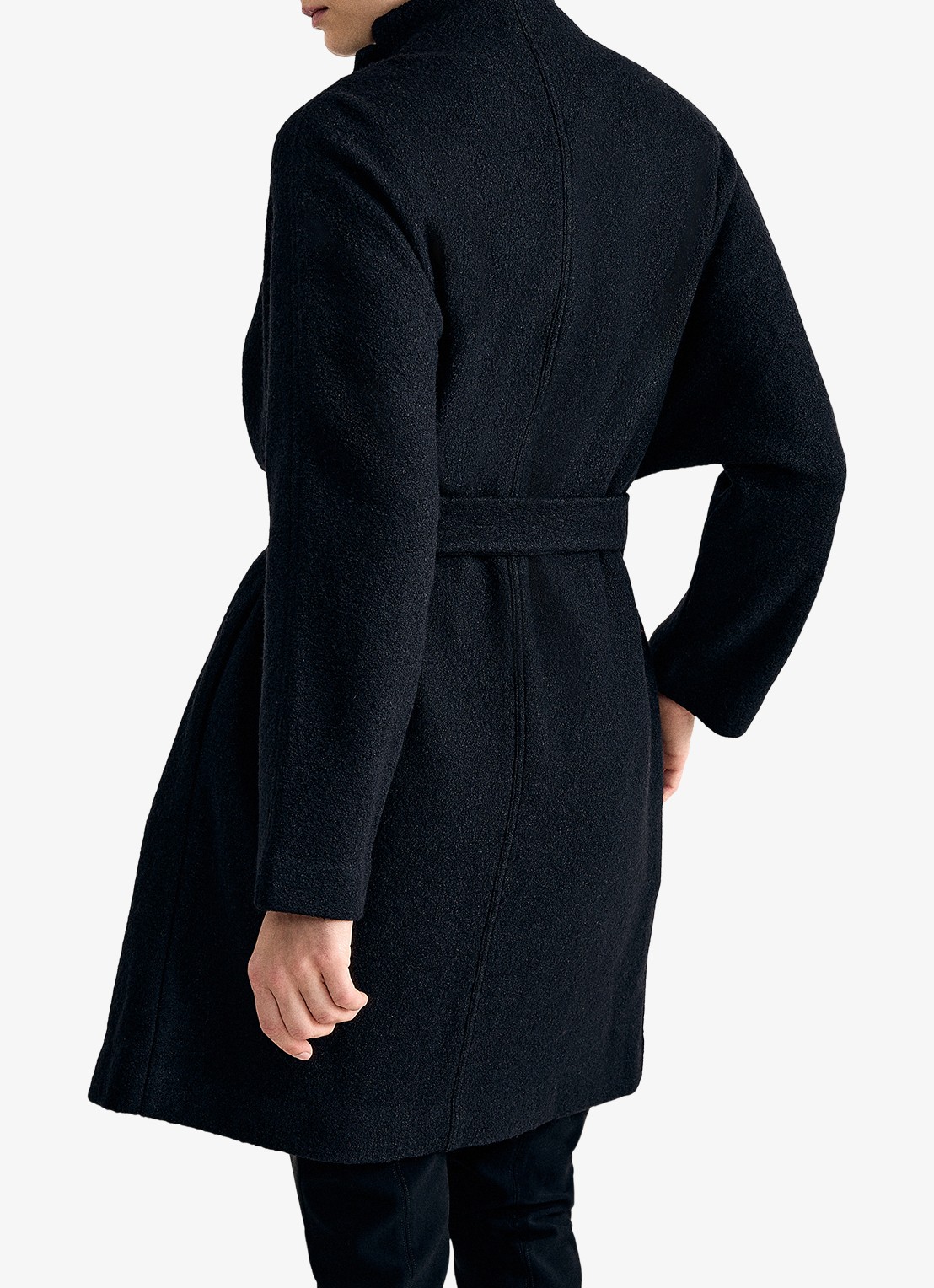 Phase Eight Jennifer mantel in wolblend met opstaande kraag - achterkant 5 zwart