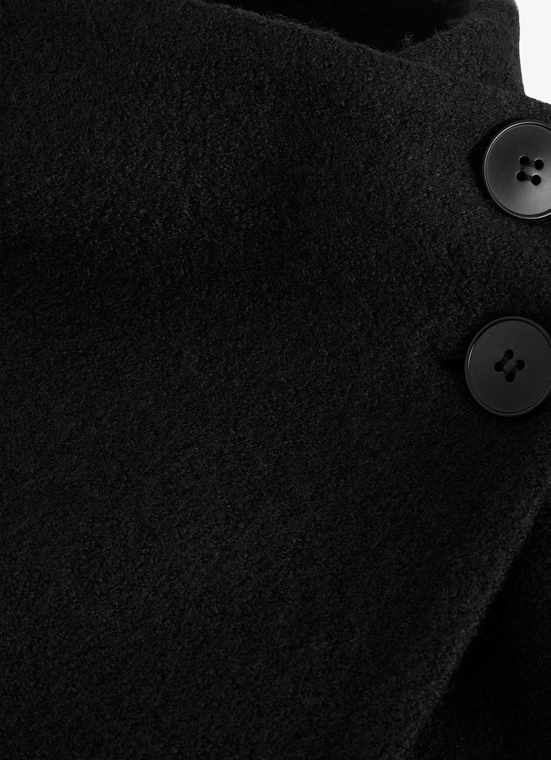Phase Eight Jennifer mantel in wolblend met opstaande kraag - detail 4 zwart