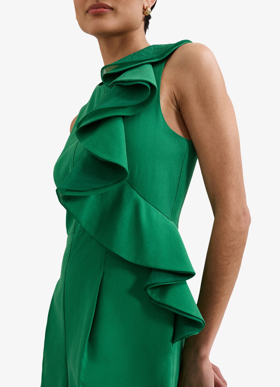 Phase Eight Jillian wide leg jumpsuit met gedrapeerd detail - detail 5 zeegroen