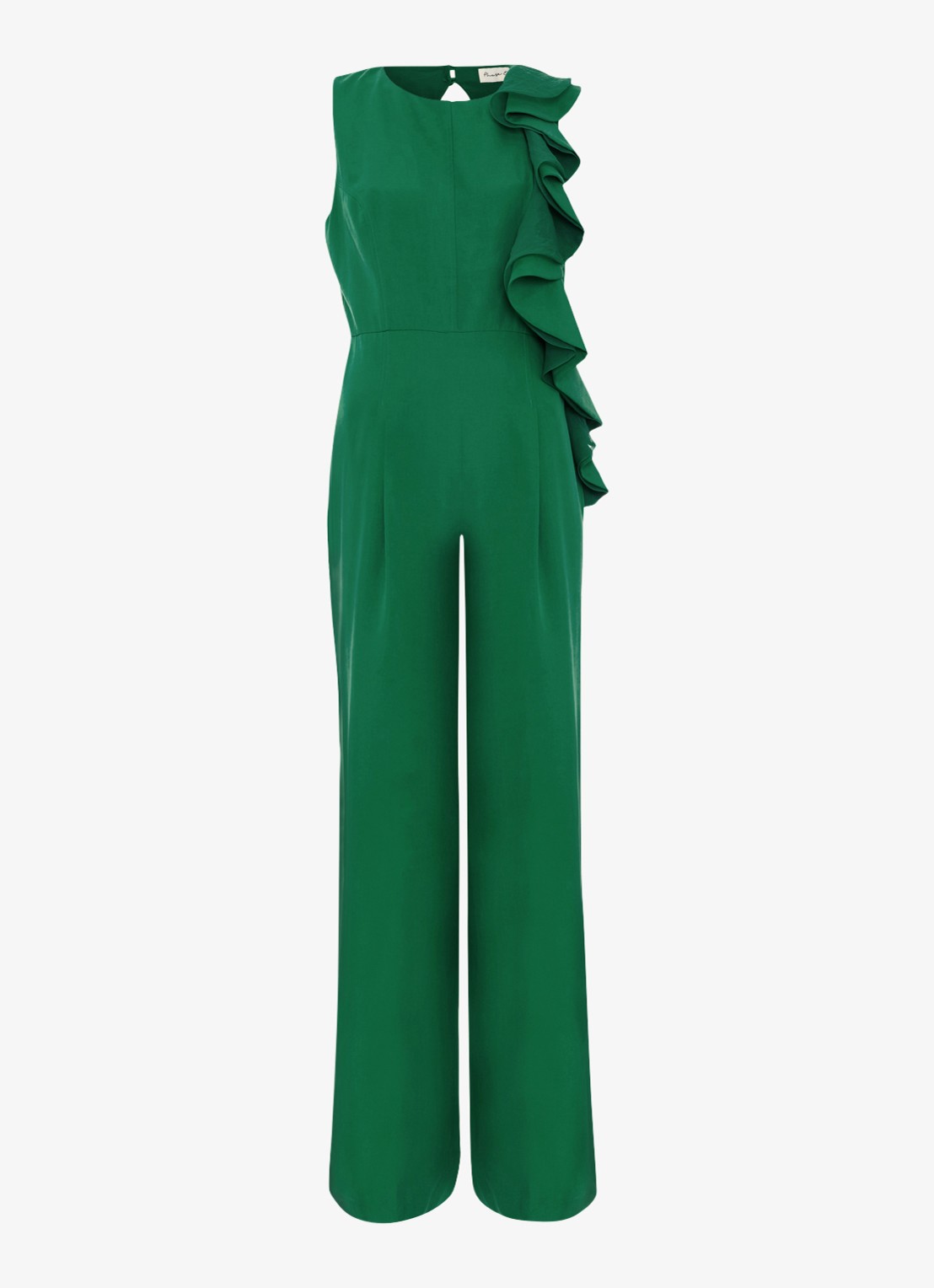 Phase Eight Jillian wide leg jumpsuit met gedrapeerd detail - voorkant 2 zeegroen