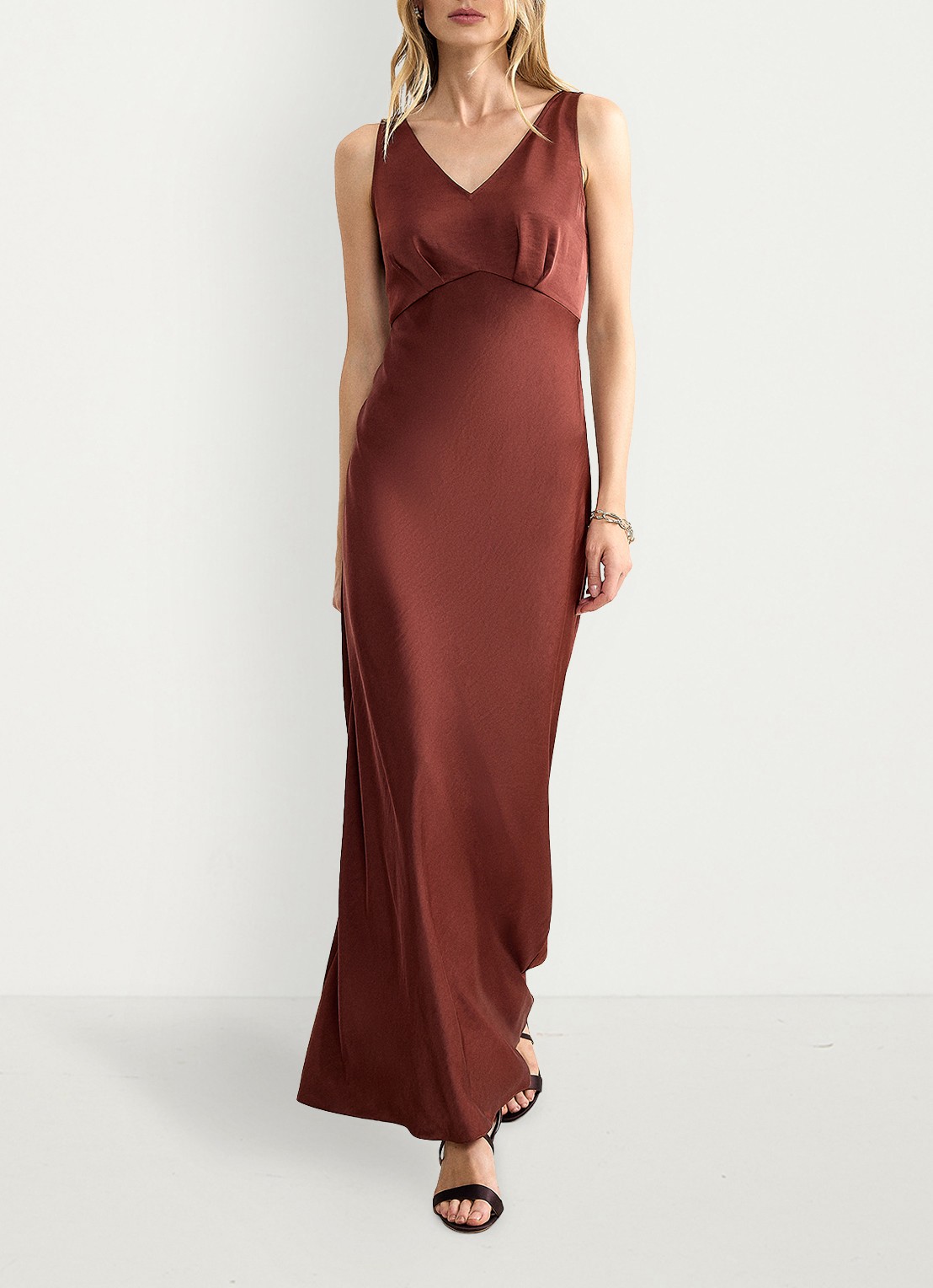 Phase Eight Joni midi jurk met gedrapeerd detail - detail 7 brons