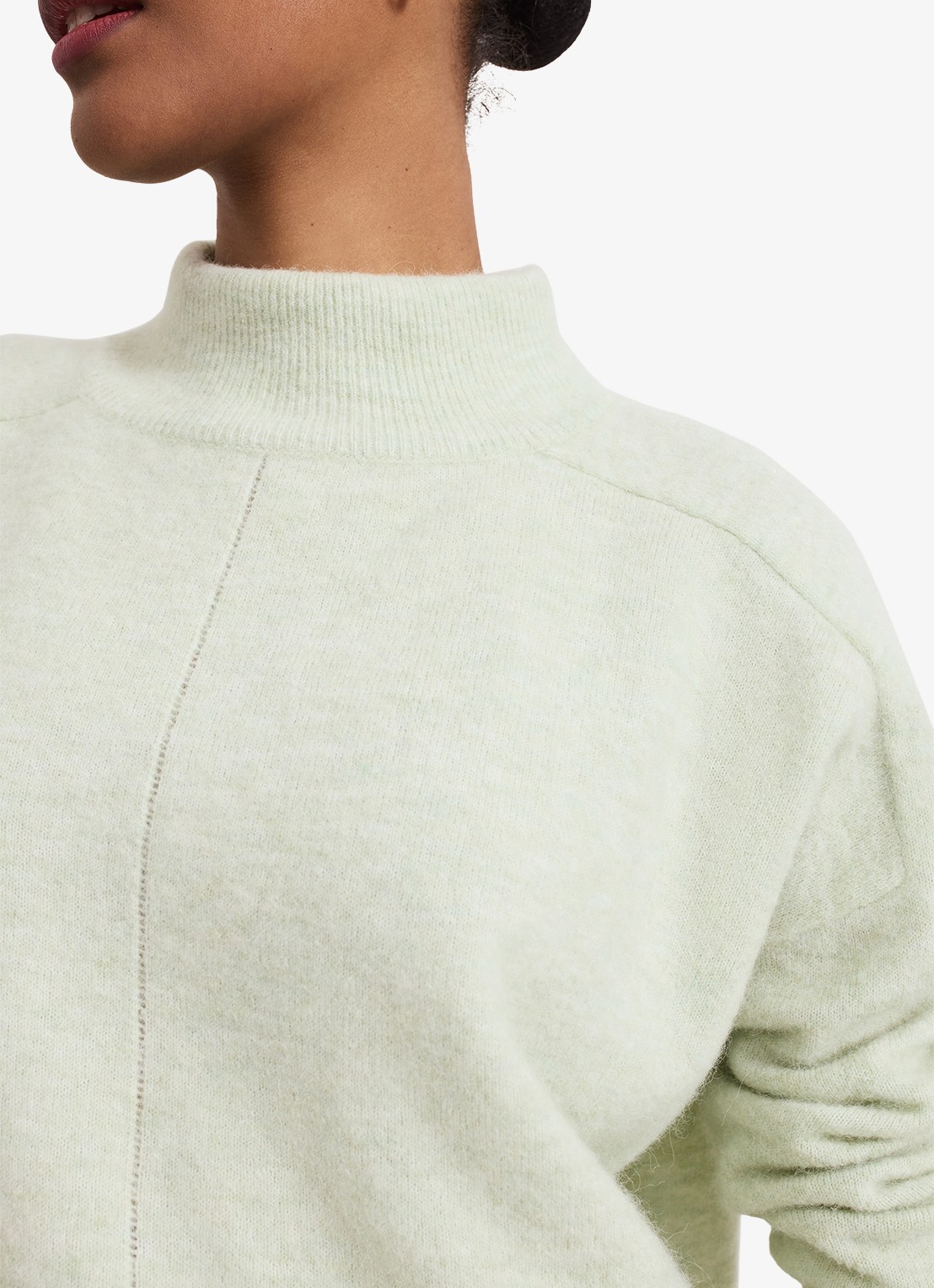 Phase Eight Jordan fijngebreide trui in alpaca wolblend met col - detail 5 lindegroen