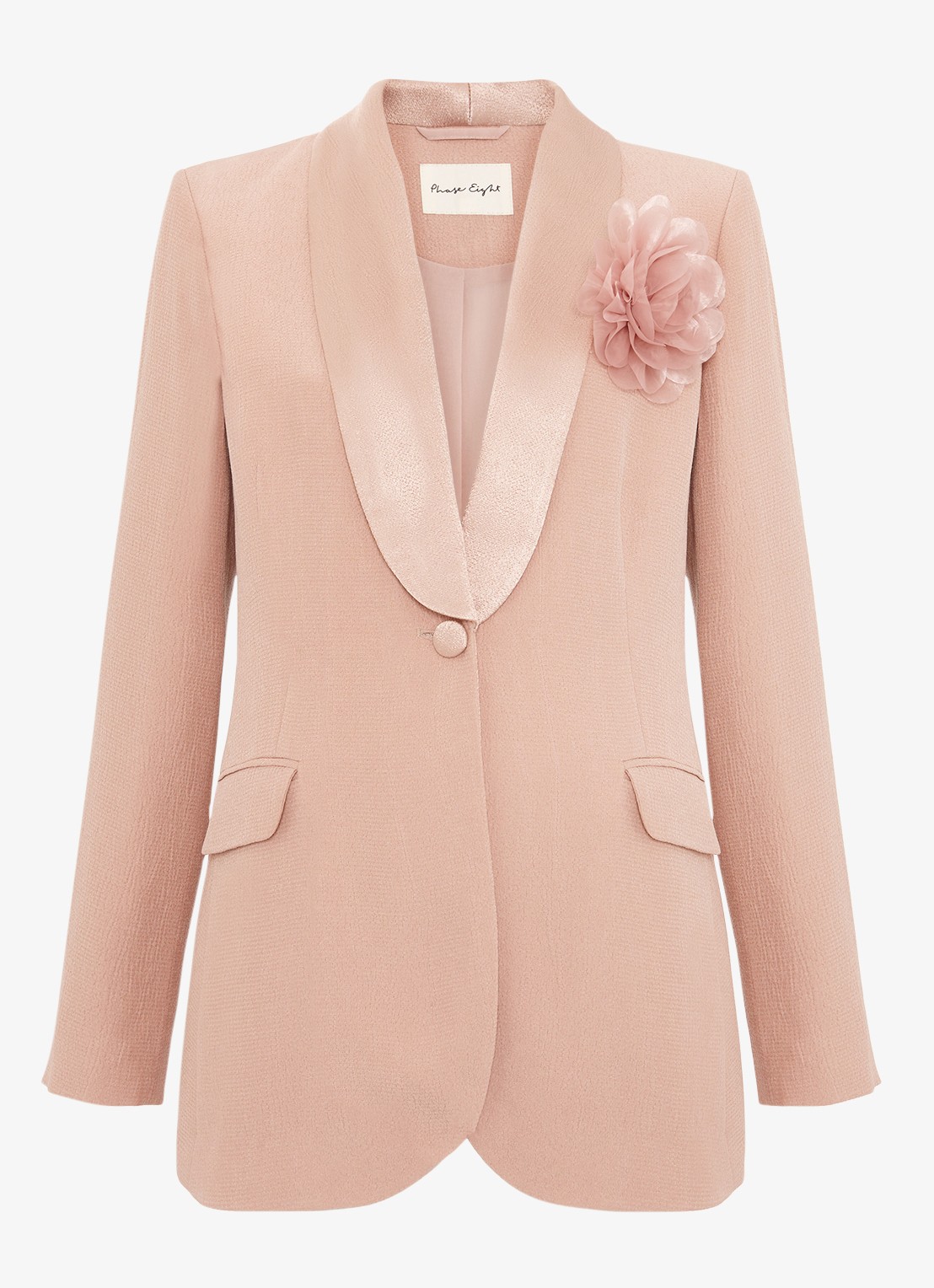 Phase Eight Jorja blazer met structuur - voorkant 2 oudroze