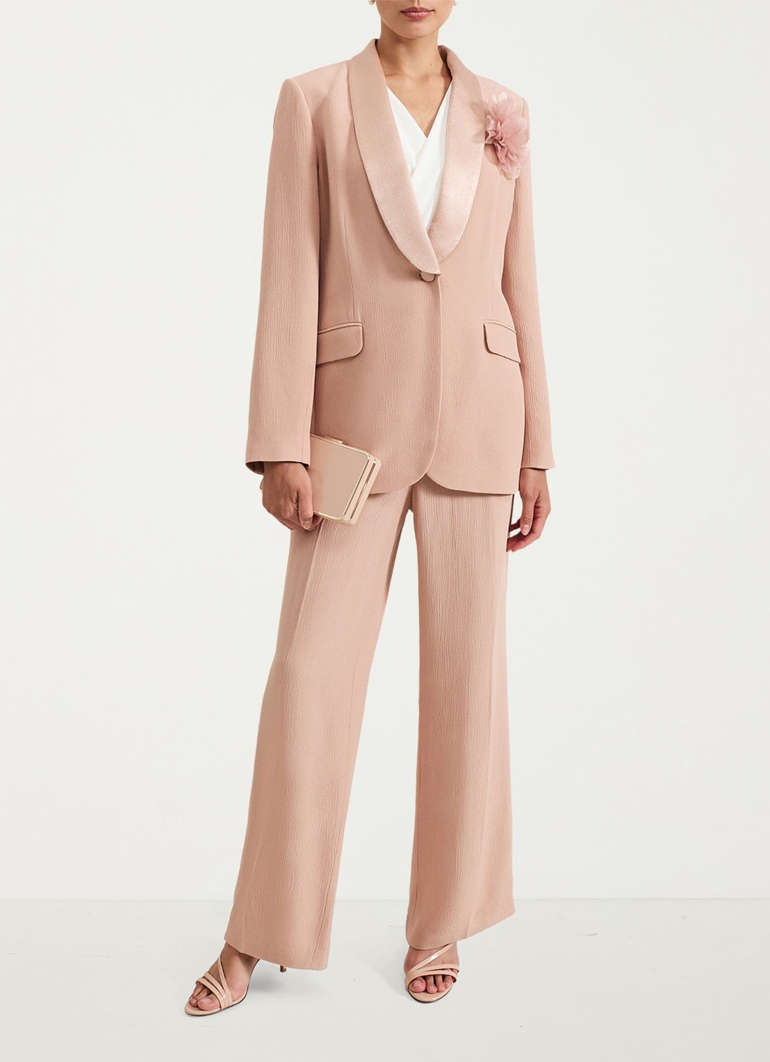 Phase Eight Jorja blazer met structuur - voorkant 3 oudroze
