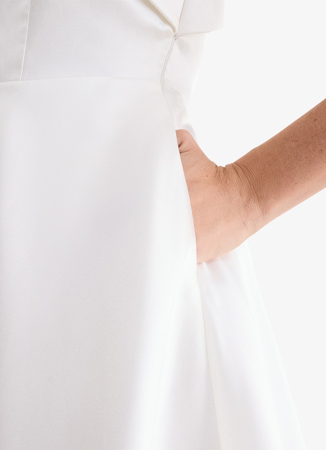 Phase Eight Josephine midi jurk met strikdetail - detail 5 gebroken wit