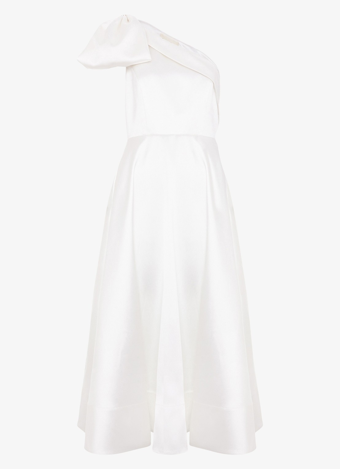 Phase Eight Josephine midi jurk met strikdetail - voorkant gebroken wit