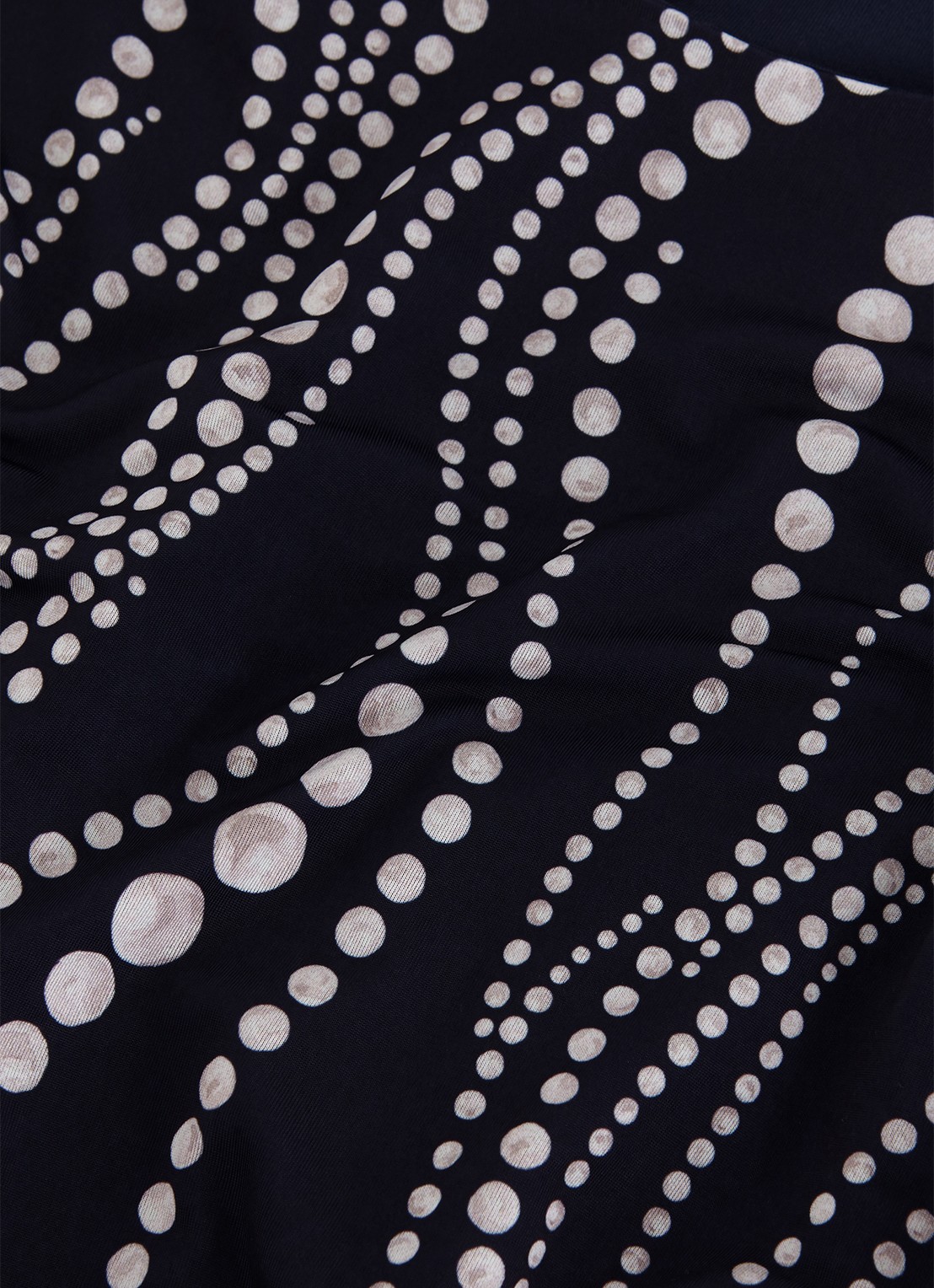 Phase Eight Josey midi jurk met stippenprint en plooidetail - detail 4 donkerblauw