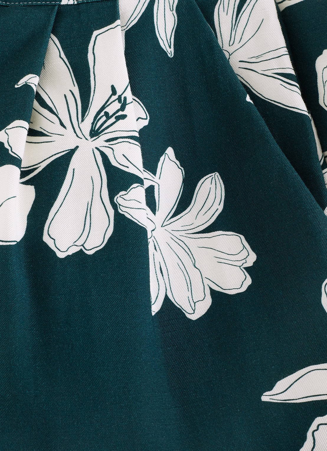 Phase Eight Josie high waist wide fit cropped pantalon met bloemenprint - detail 6 donkergroen