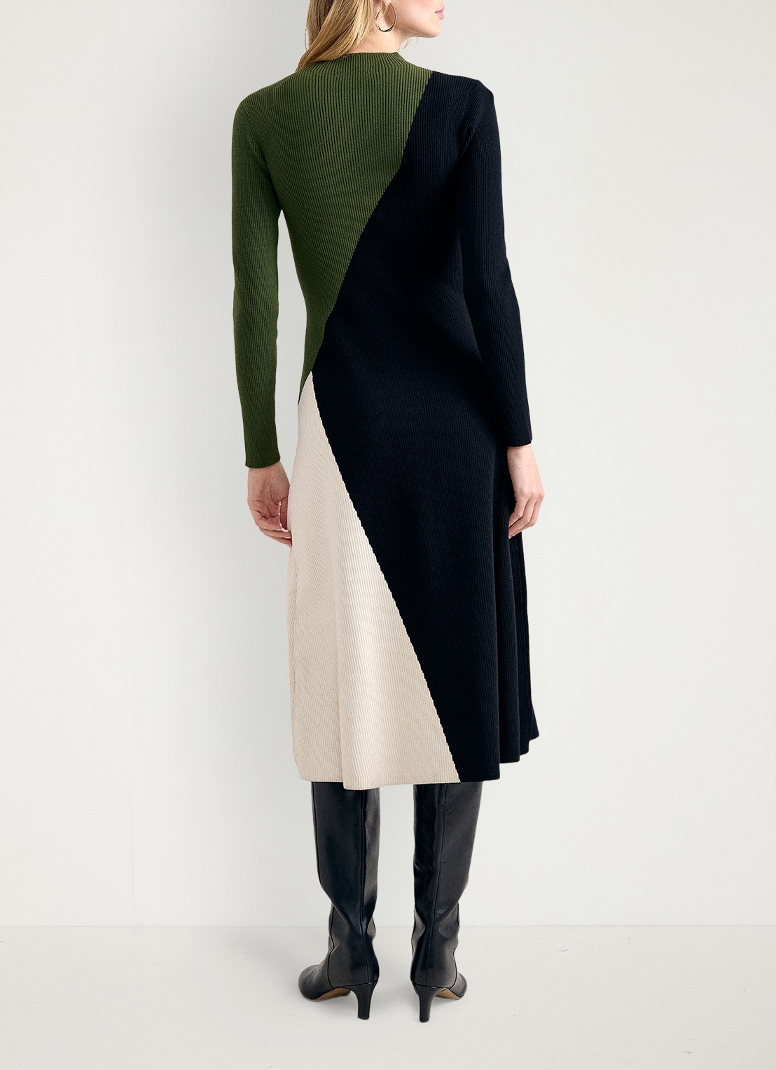 Phase Eight Julie ribgebreide jurk - achterkant zwart