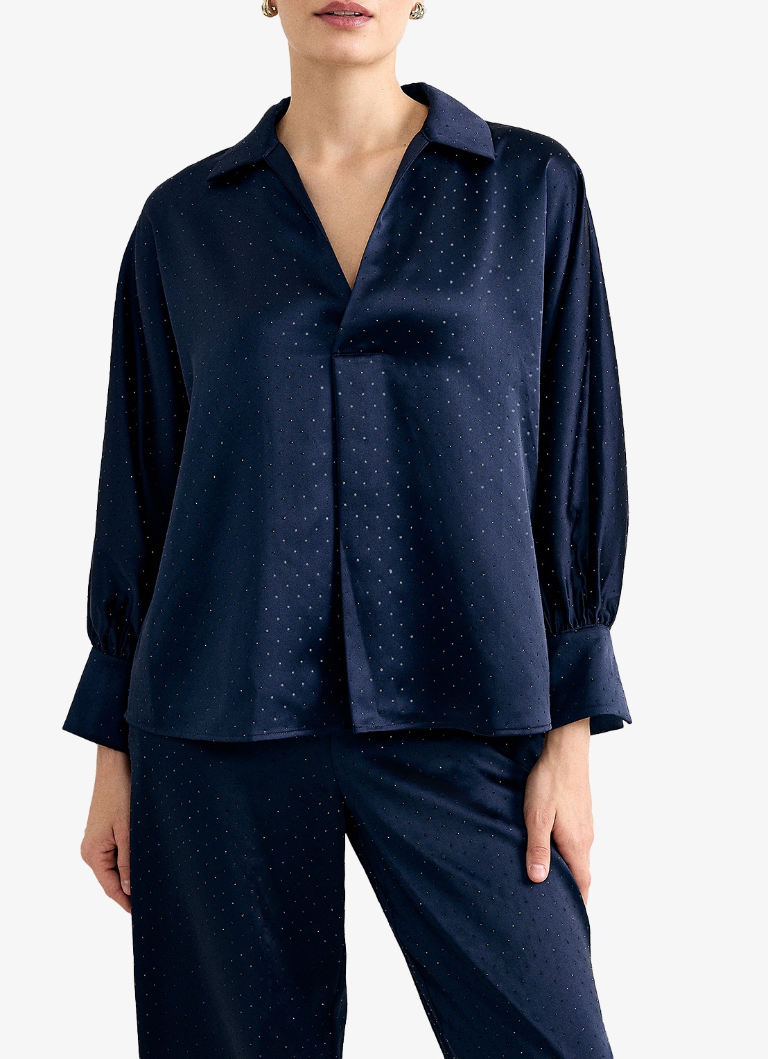 Phase Eight Juliette blouse met strass - detail 2 blauw