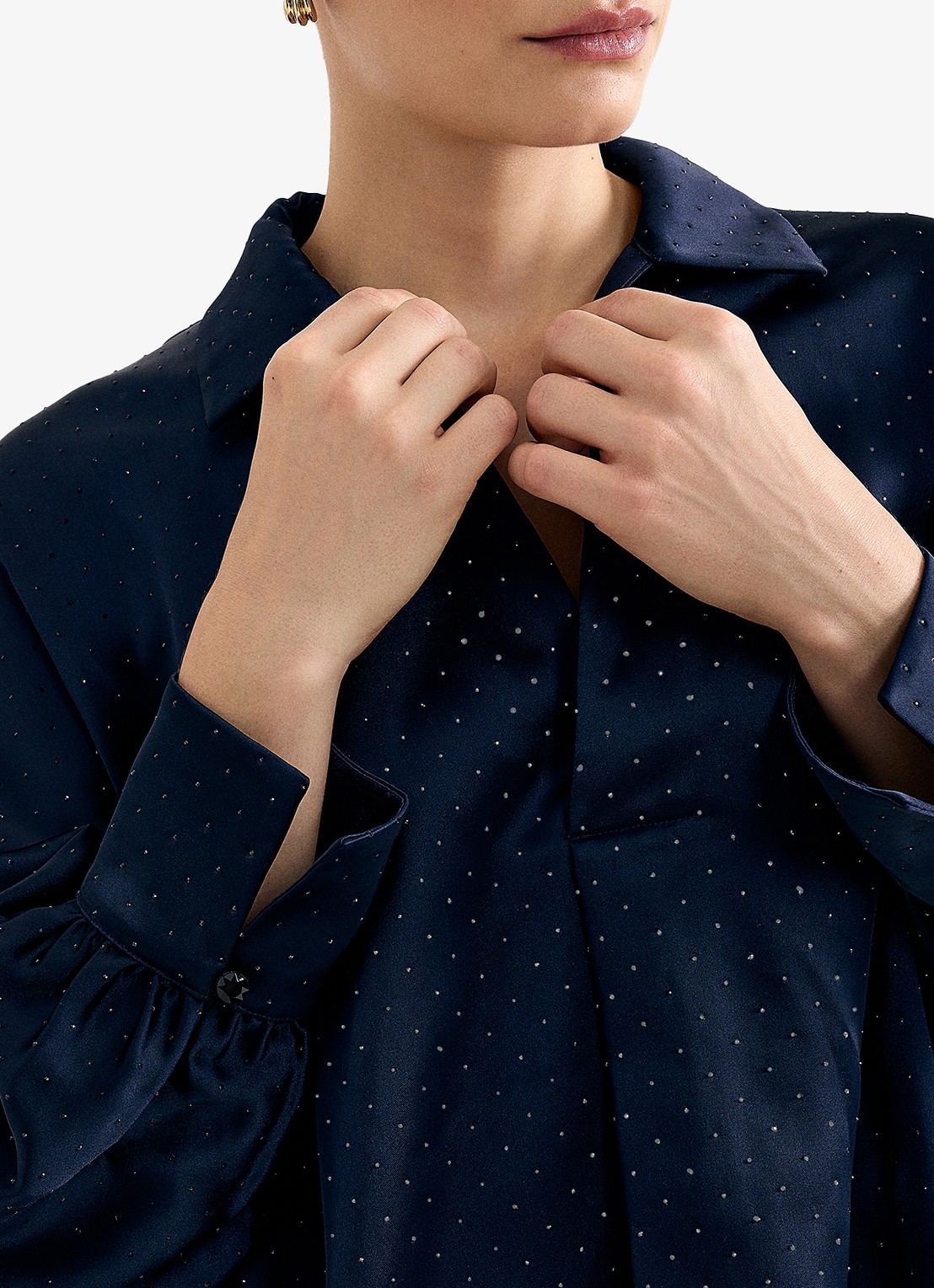 Phase Eight Juliette blouse met strass - detail 3 blauw