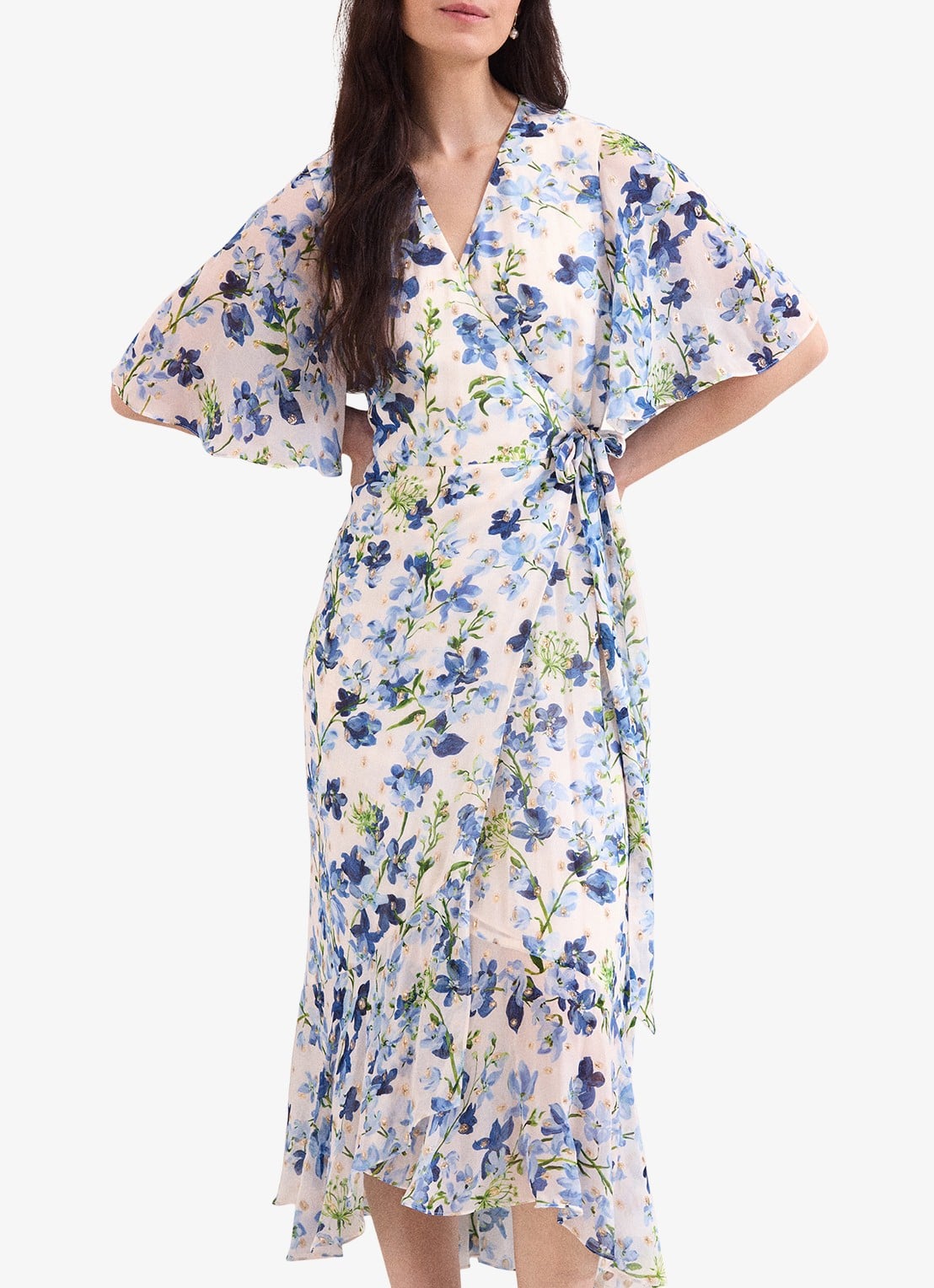 Phase Eight Juliette midi tuniekjurk met bloemenprint - detail 3 blauw
