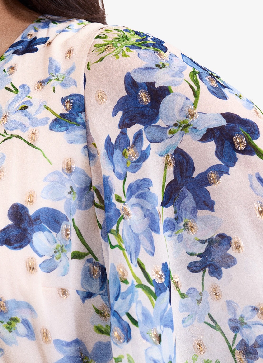 Phase Eight Juliette midi tuniekjurk met bloemenprint - detail 5 blauw