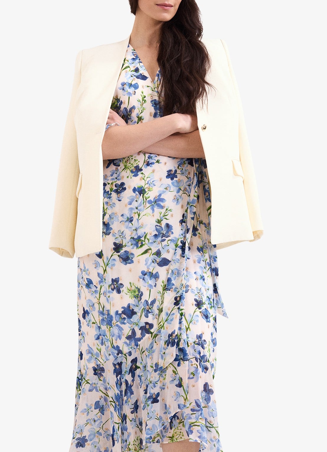 Phase Eight Juliette midi tuniekjurk met bloemenprint - detail 6 blauw