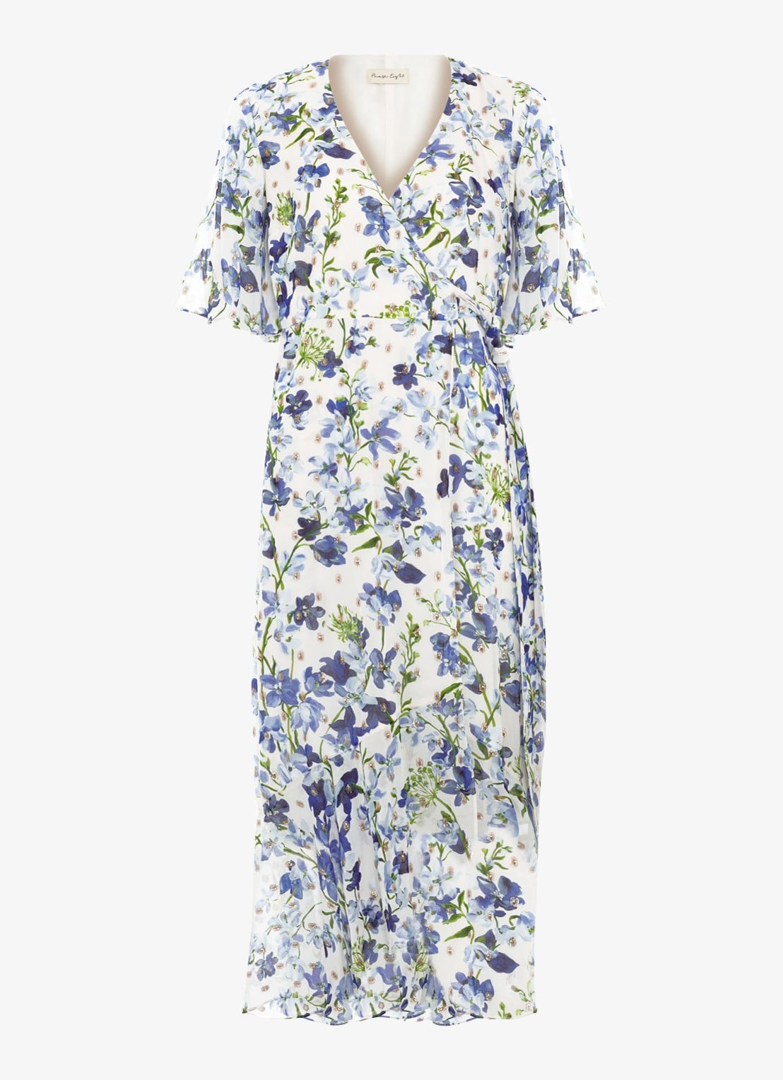 Phase Eight Juliette midi tuniekjurk met bloemenprint - voorkant blauw