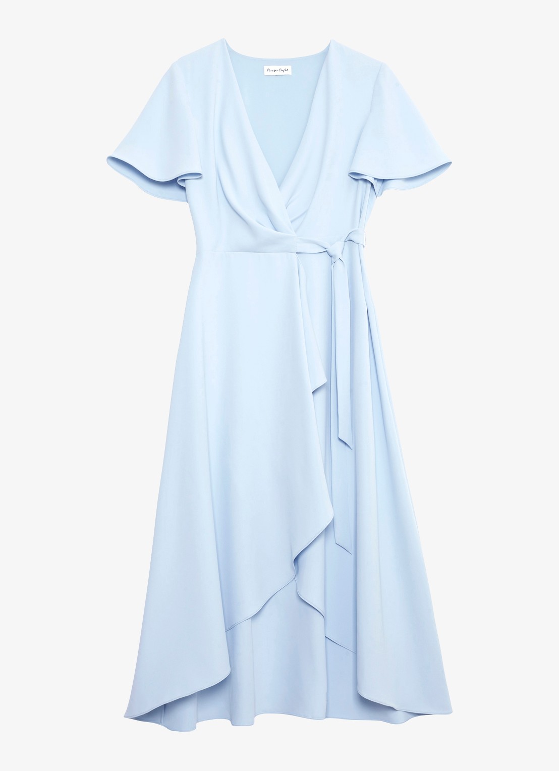 Phase Eight Julissa midi jurk met strikceintuur - voorkant 6 lichtblauw