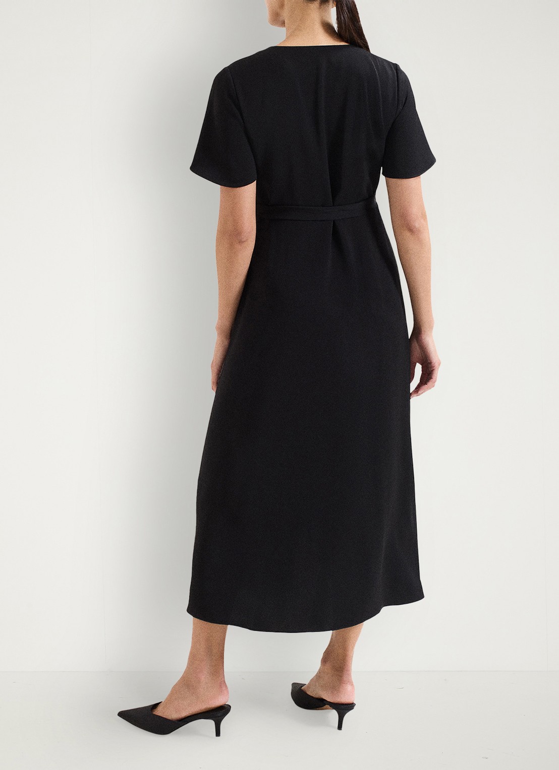 Phase Eight Julissa midi wikkeljurk met strikceintuur - achterkant 5 zwart