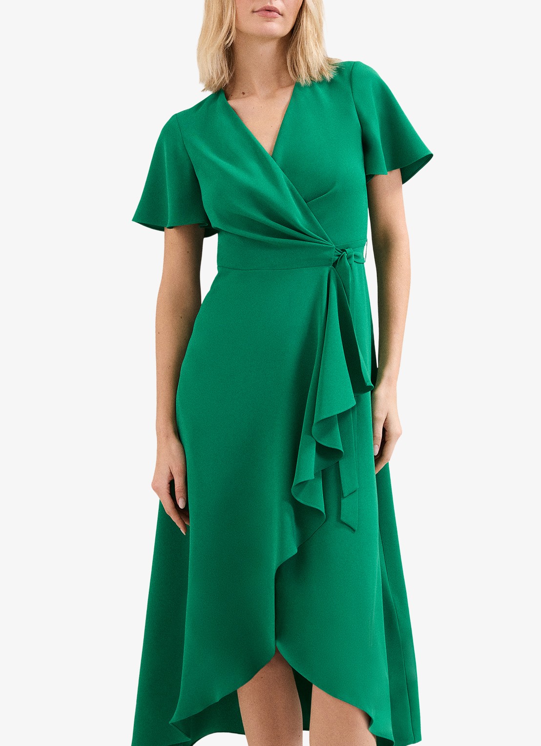 Phase Eight Julissa midi wikkeljurk met strikceintuur - detail 3 groen