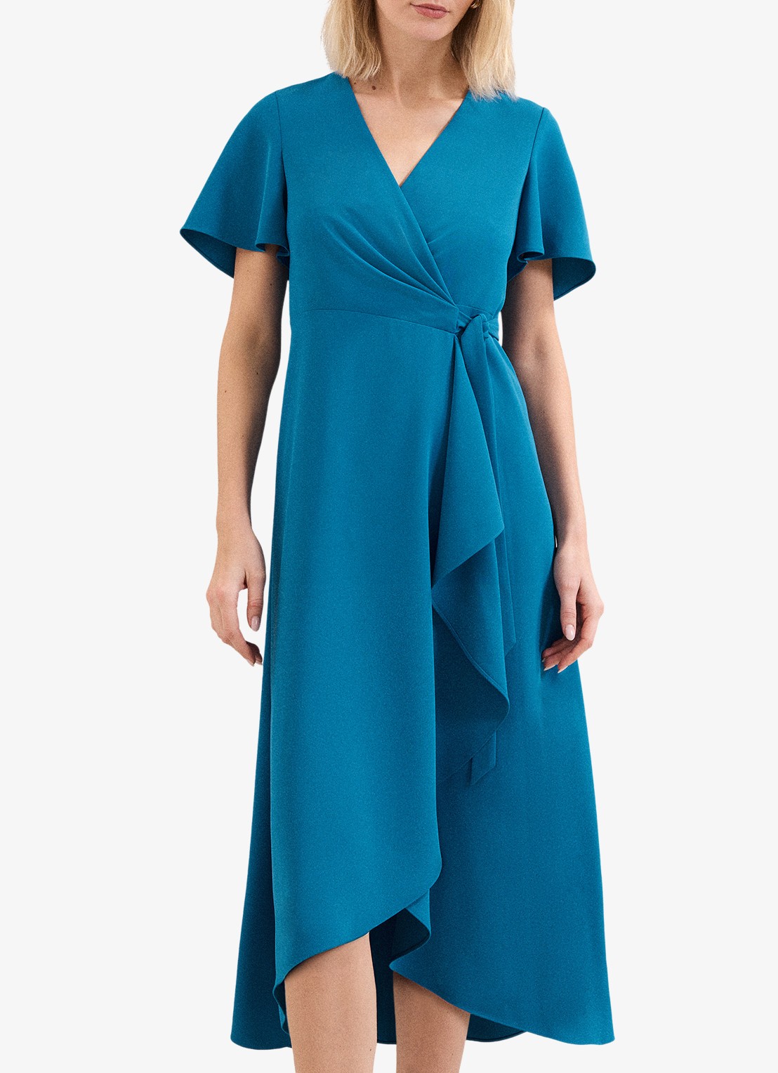 Phase Eight Julissa midi wikkeljurk met strikceintuur - detail 2 blauw