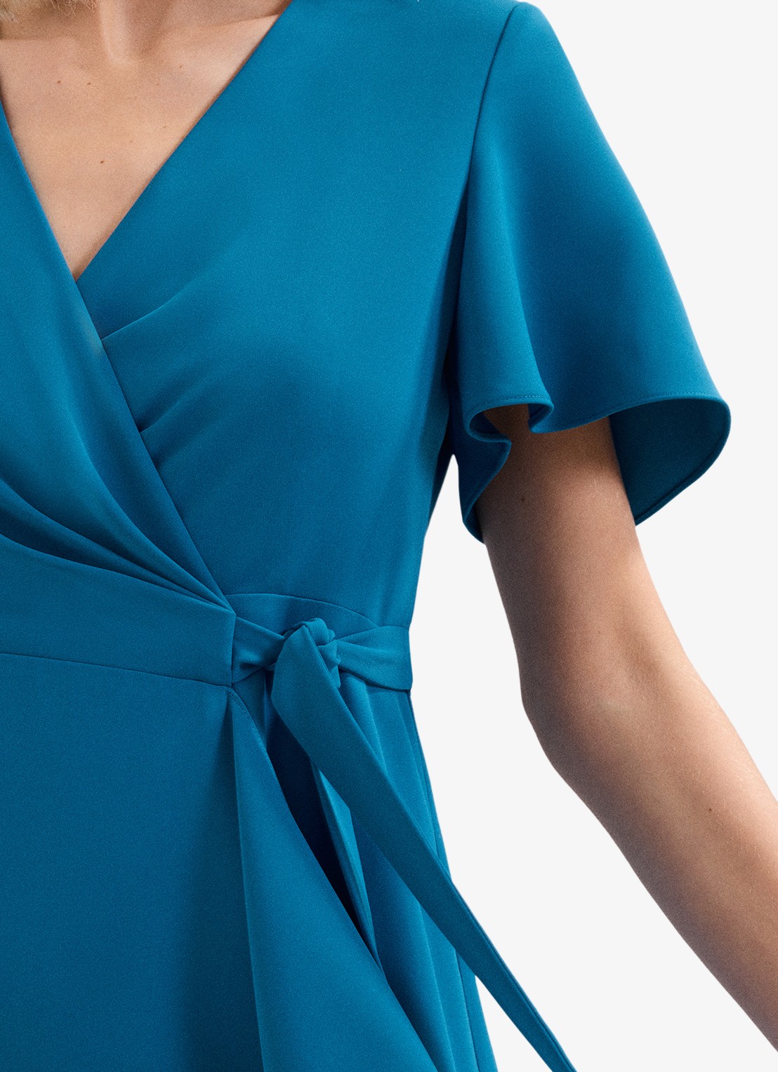 Phase Eight Julissa midi wikkeljurk met strikceintuur - detail 3 blauw