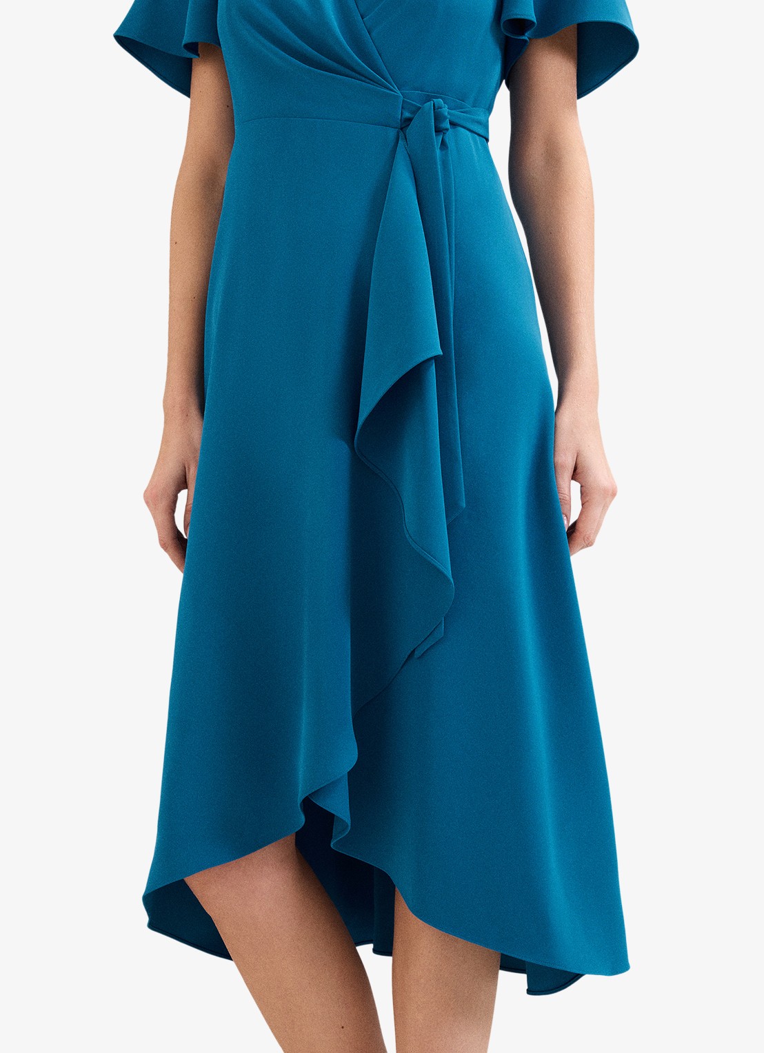 Phase Eight Julissa midi wikkeljurk met strikceintuur - detail 4 blauw