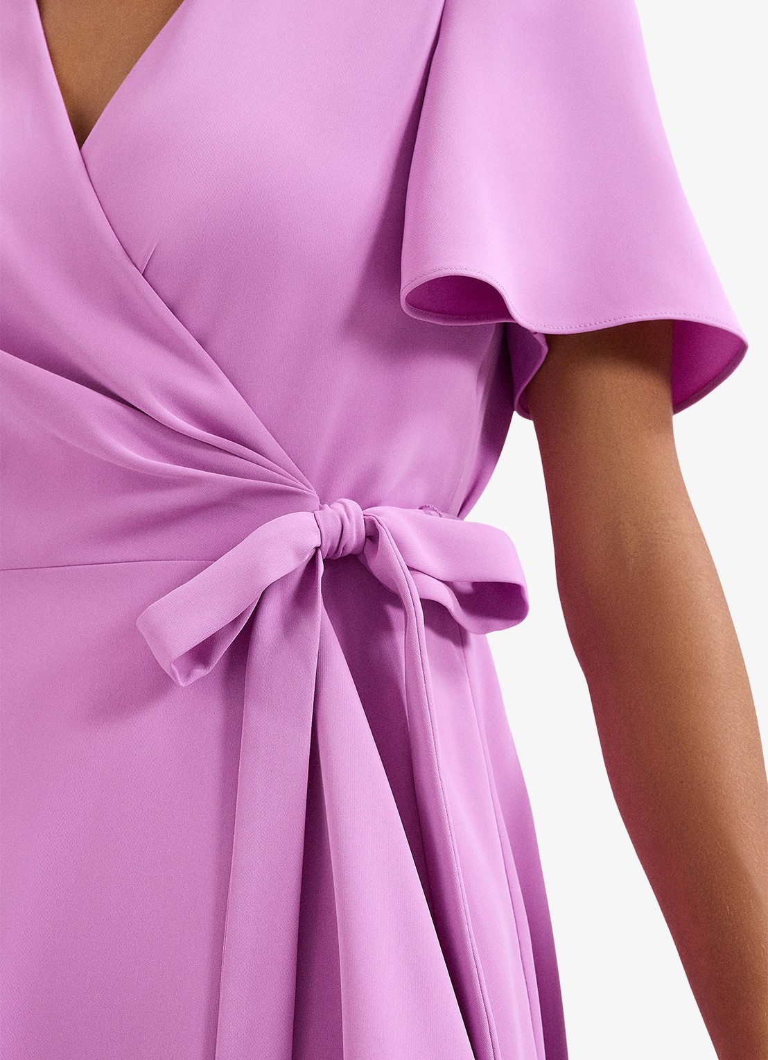 Phase Eight Julissa midi wikkeljurk met vleermuismouw - detail 5 paars