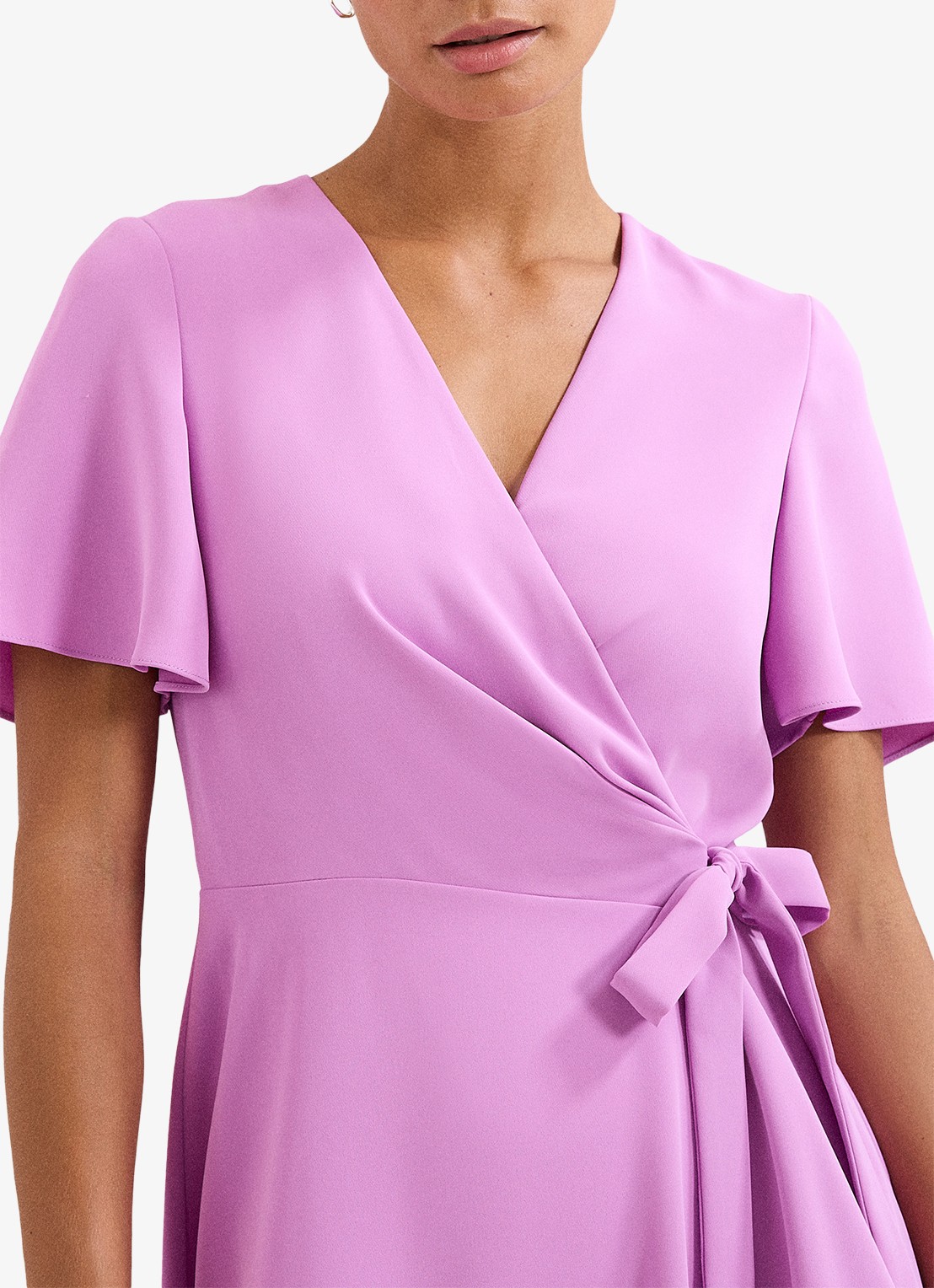 Phase Eight Julissa midi wikkeljurk met vleermuismouw - detail 7 paars