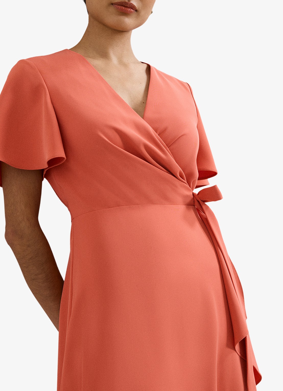 Phase Eight Julissamidi jurk met geknoopt detail - detail 5 oranje